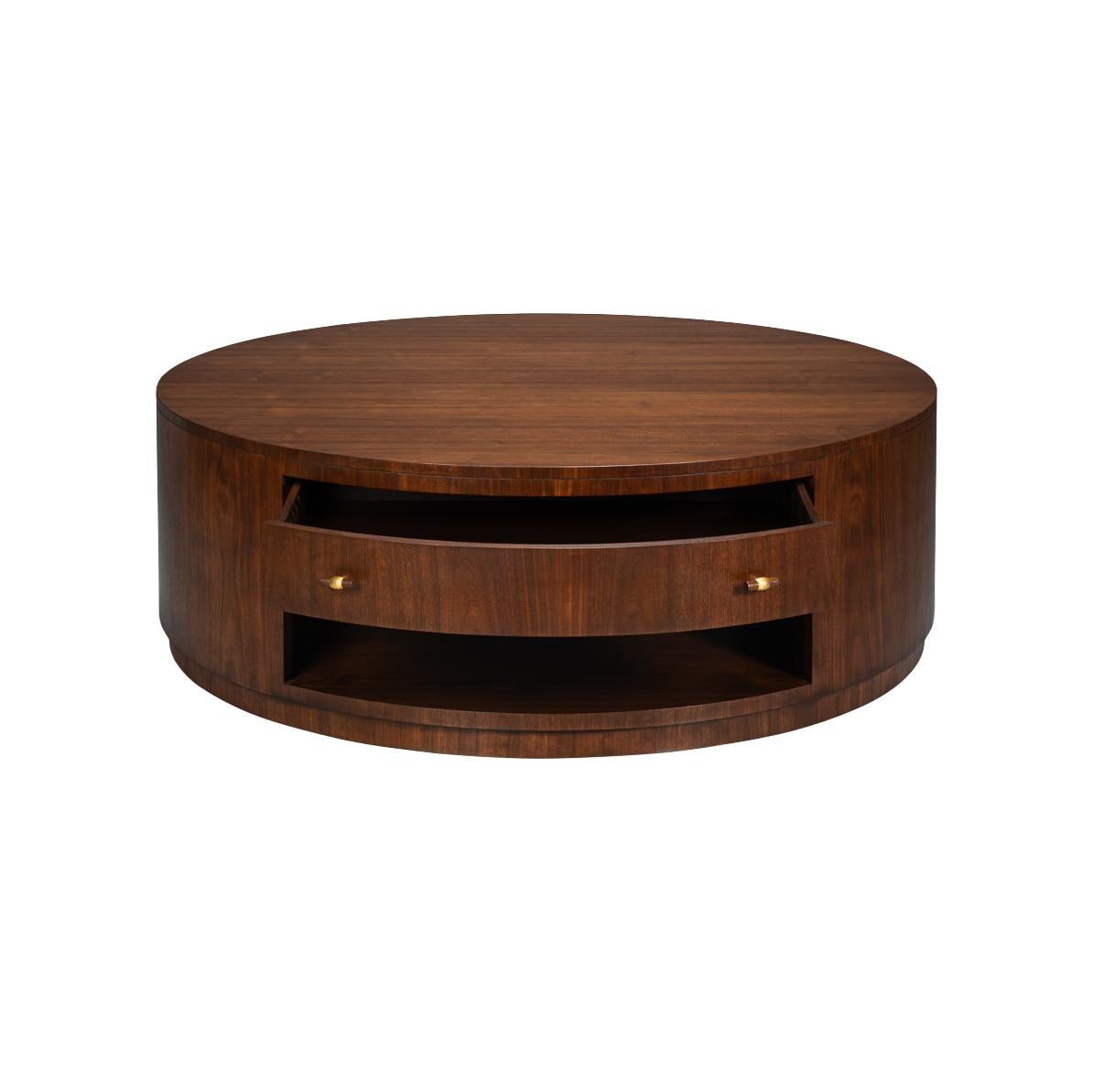 Vietnamese Large Mid-Century Modern Round Coffee Table For Sale