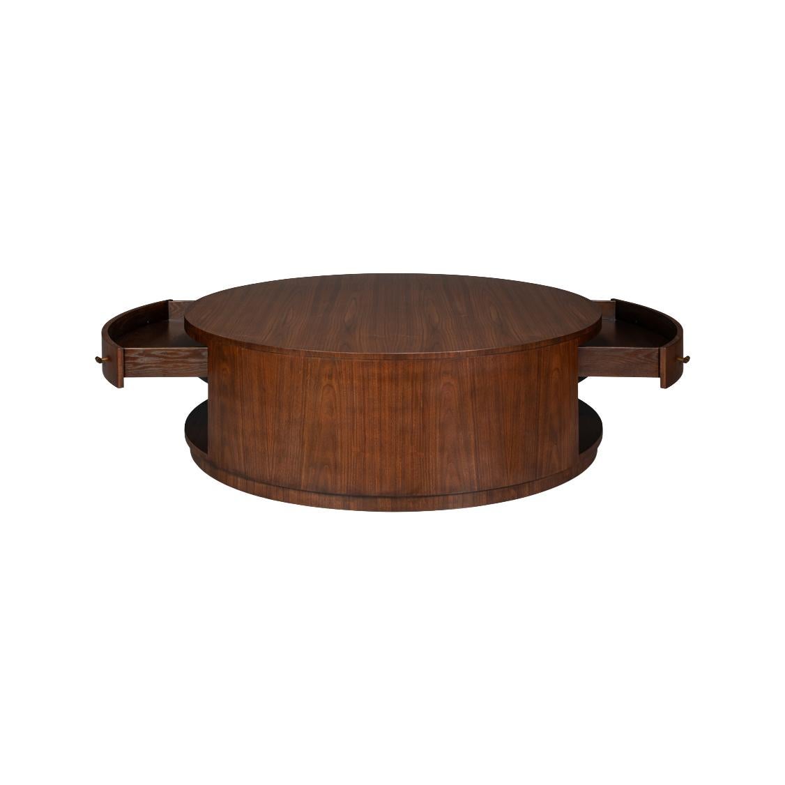 Large Mid-Century Modern Round Coffee Table For Sale 1