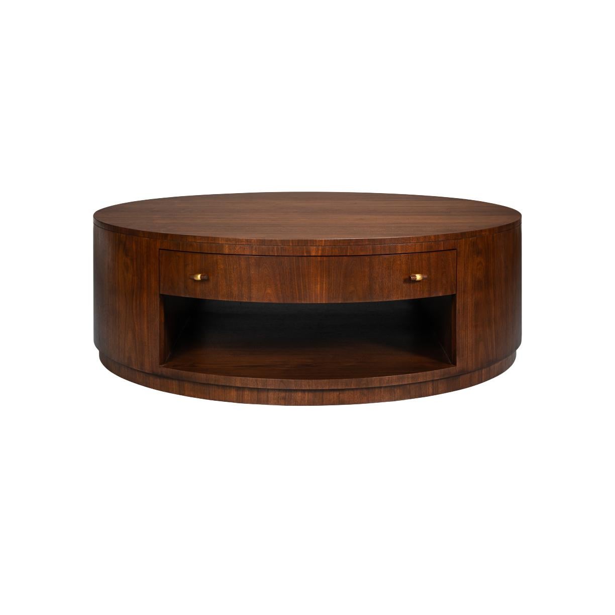Large Mid-Century Modern Round Coffee Table For Sale 2