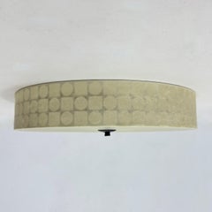 Large Mid-Century Modern Round White Cocoon Flush Mount from Goldkant Leuchten
