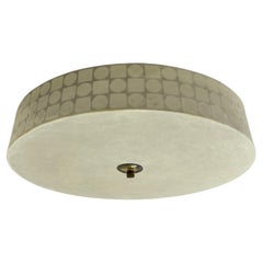 Large Mid-Century Modern Round White Cocoon Flush Mount from Goldkant Leuchten