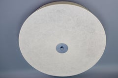 Large Mid-Century Modern Round White Cocoon Flush Mount or Wall Lamp by Goldkant