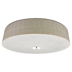 Große moderne runde weiße Mid-Century-Modern-Einbau- oder Wandleuchte in Cocoon-Optik von Goldkant