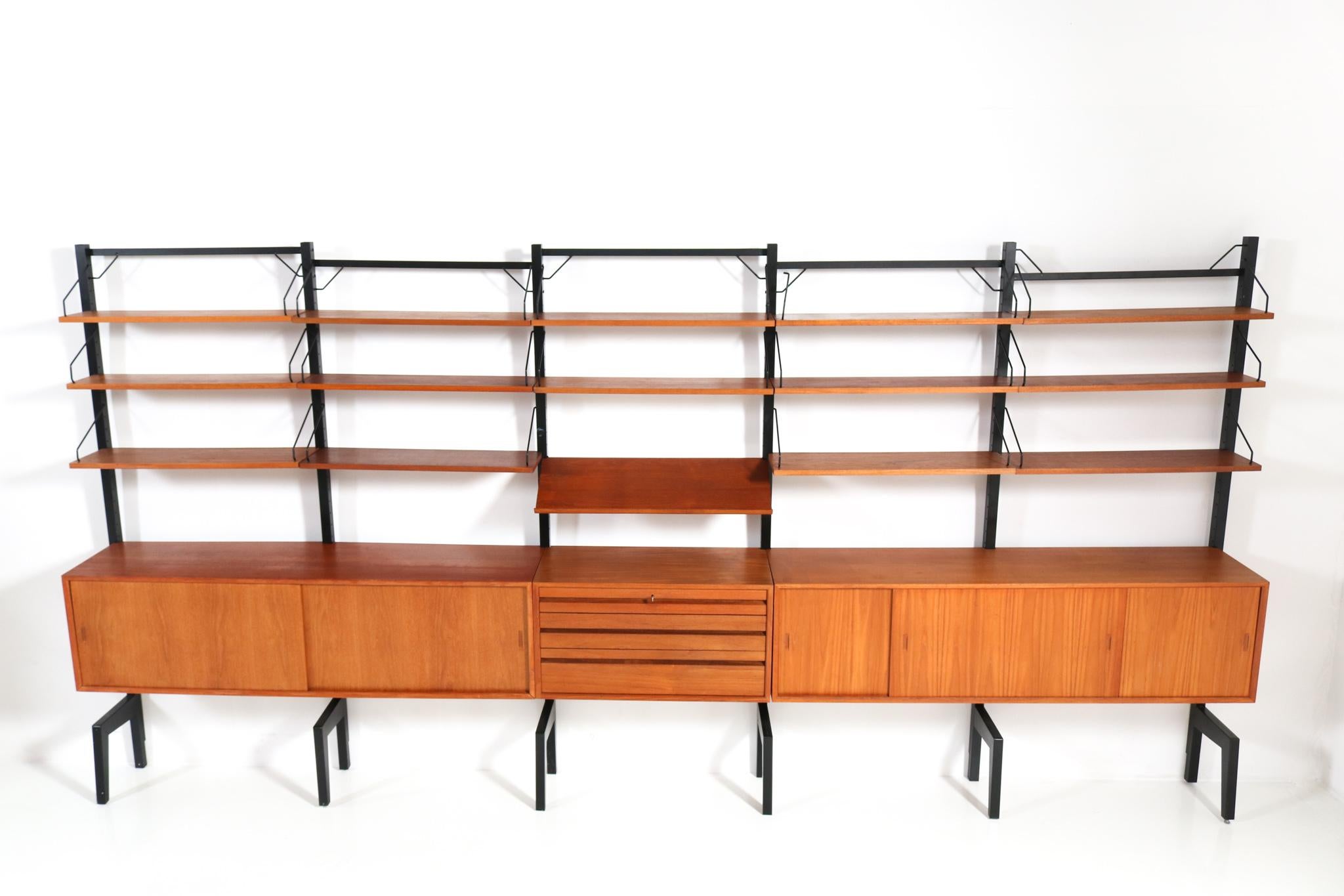 Metal Large Mid-Century Modern Royal Free Standing Wall Unit by Poul Cadovius, 1960s