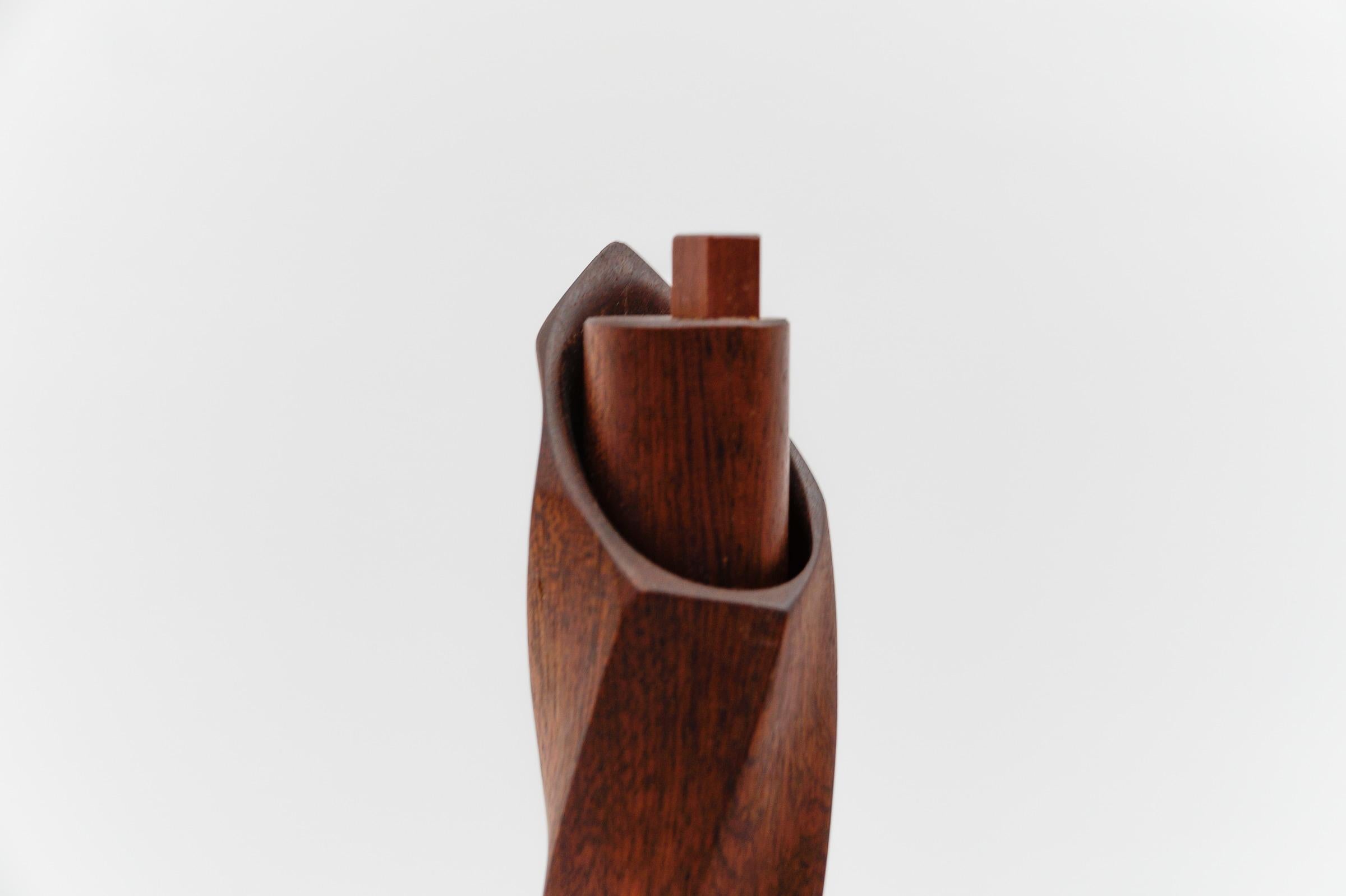 Große skandinavische Pfeffermühle aus Teakholz, 1960er Jahre, Dänemark, Mid-Century Modern im Zustand „Gut“ im Angebot in Nürnberg, Bayern