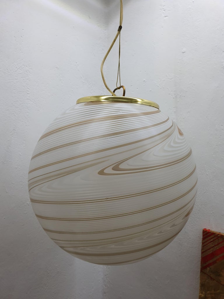 Large Mid-Century Modern Sphere Chandelier in Murano Glass by Venini ...