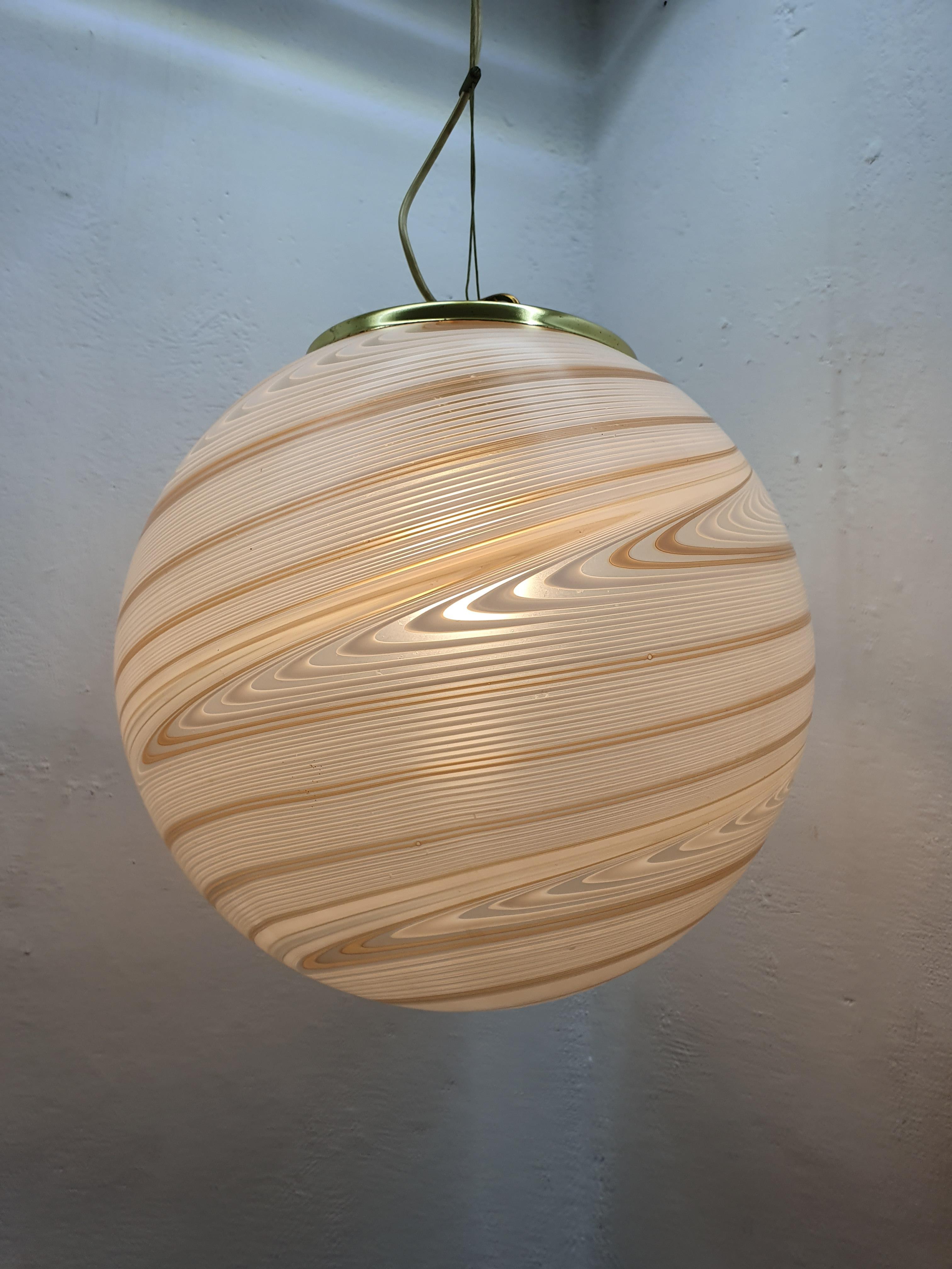 Large Mid-Century Modern Sphere Chandelier in Murano Glass by Venini, circa 1970 10