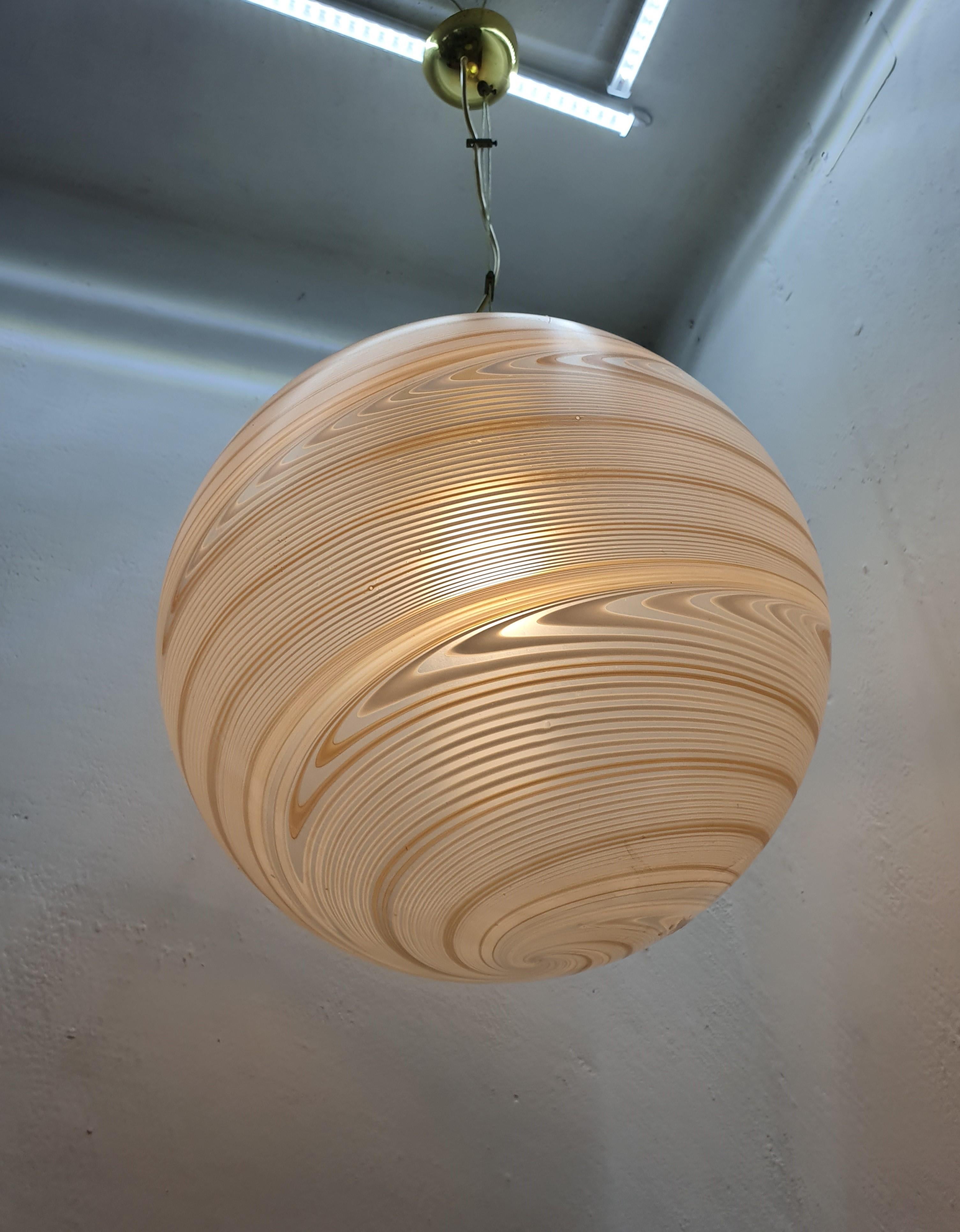 Large Mid-Century Modern Sphere Chandelier in Murano Glass by Venini, circa 1970 1