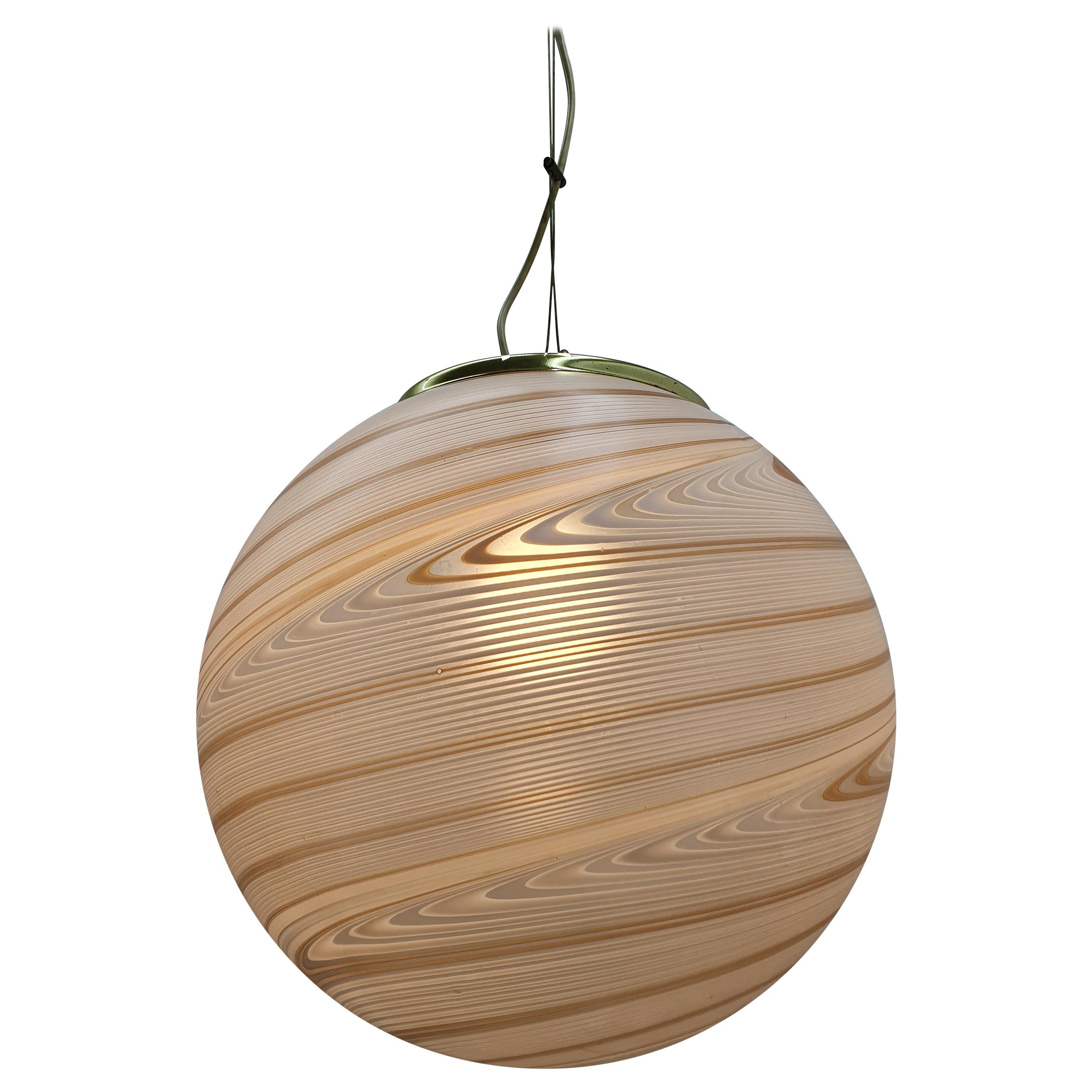 Large MidCentury Modern Sphere Chandelier in Murano Glass by Venini