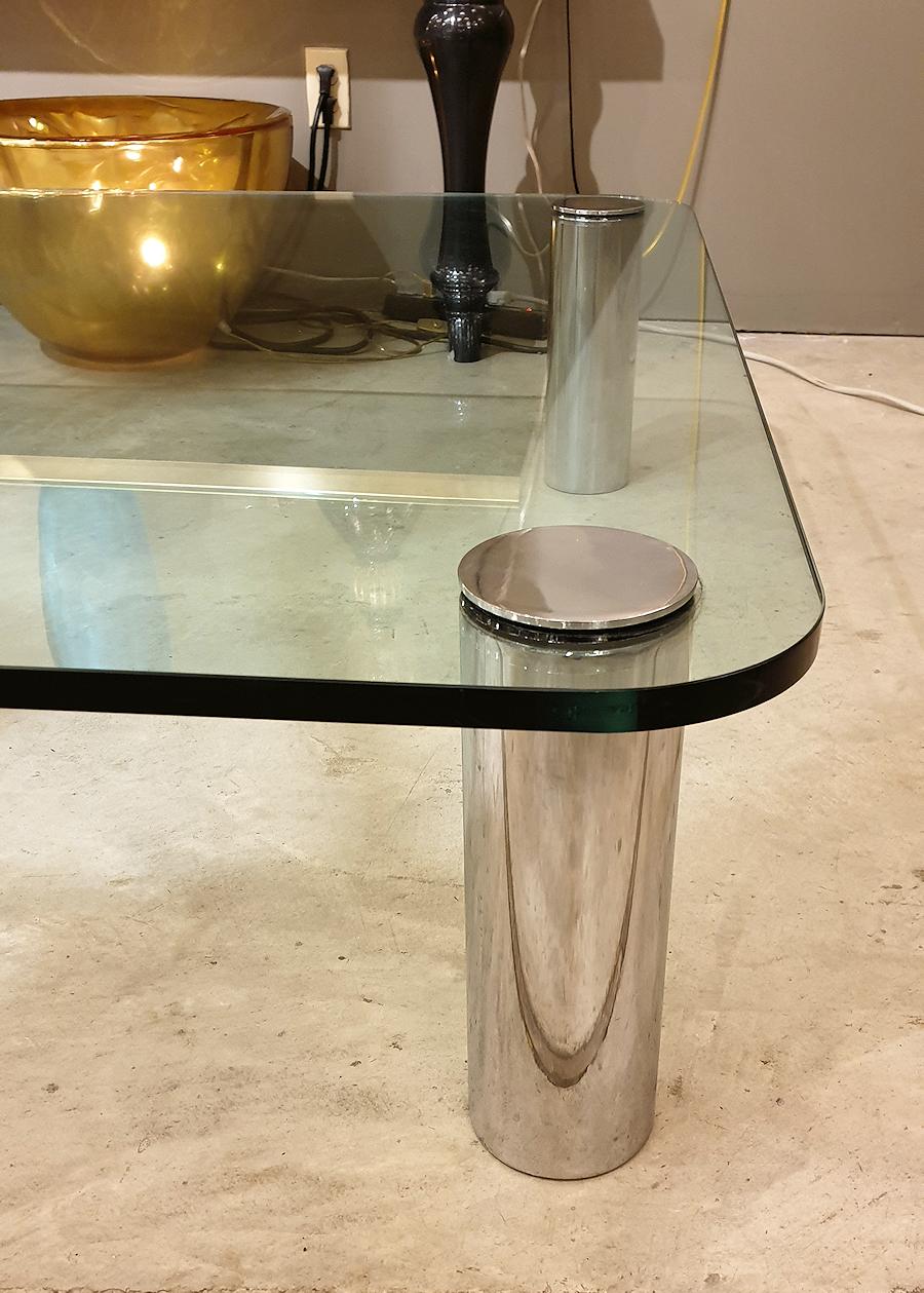 Mid-Century Modern Large Mid Century Modern square coffee table Karl Springer Pace Coll. style 1970