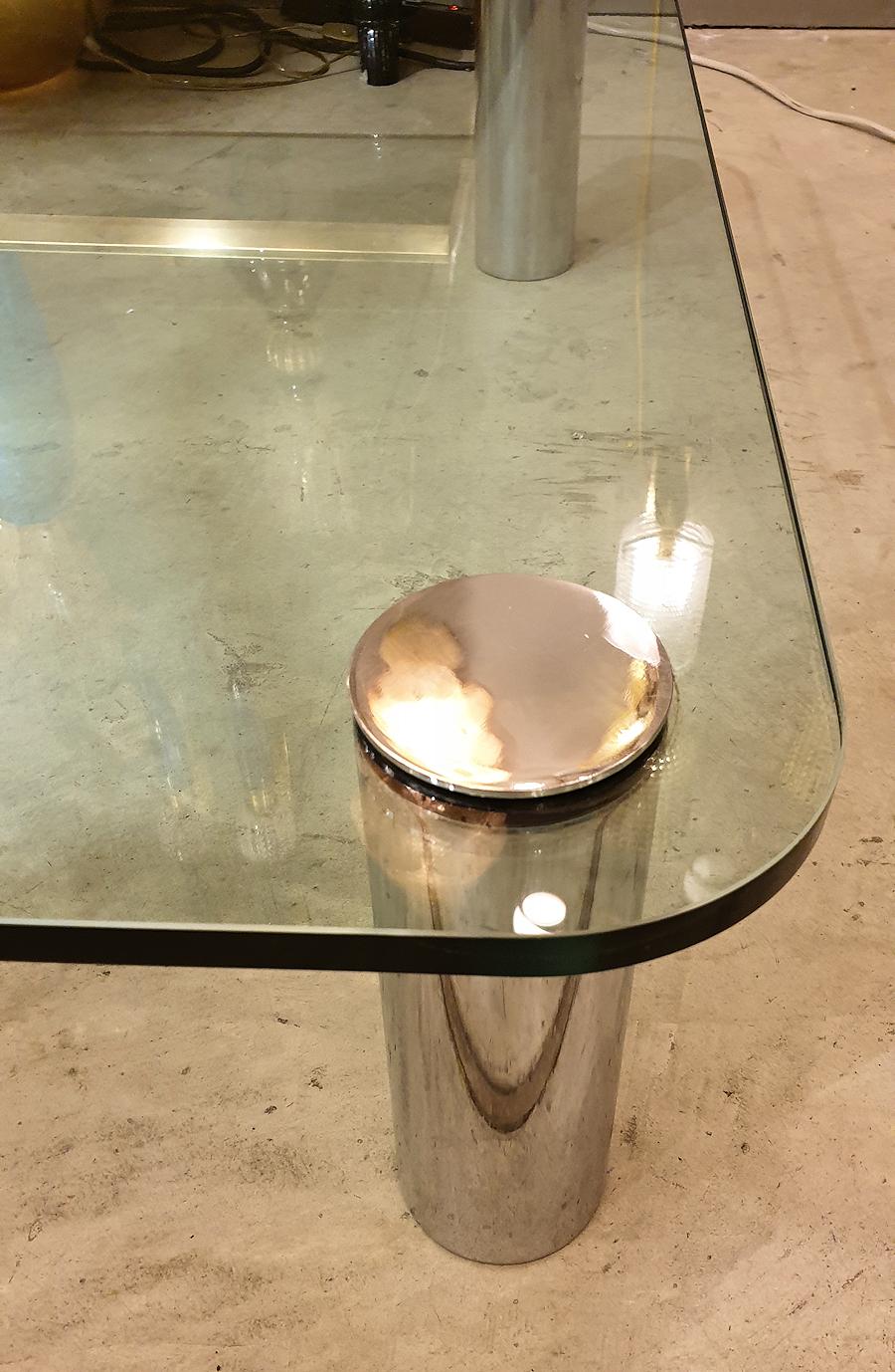 Large Mid Century Modern square coffee table Karl Springer Pace Coll. style 1970 In Good Condition In Dallas, TX