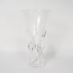 Florero grande de cristal Steuben Glass de mediados de siglo Modelo 8090