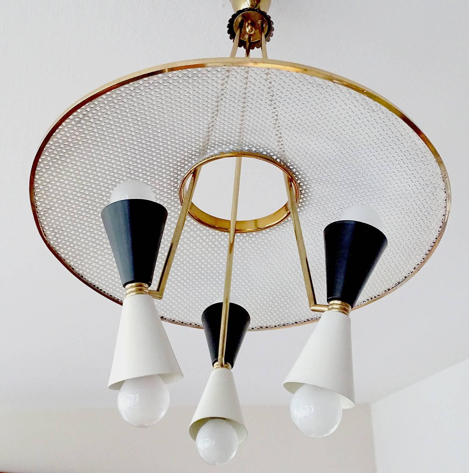  Large Stilnovo Style Chandelier with Diabolo Shades 5