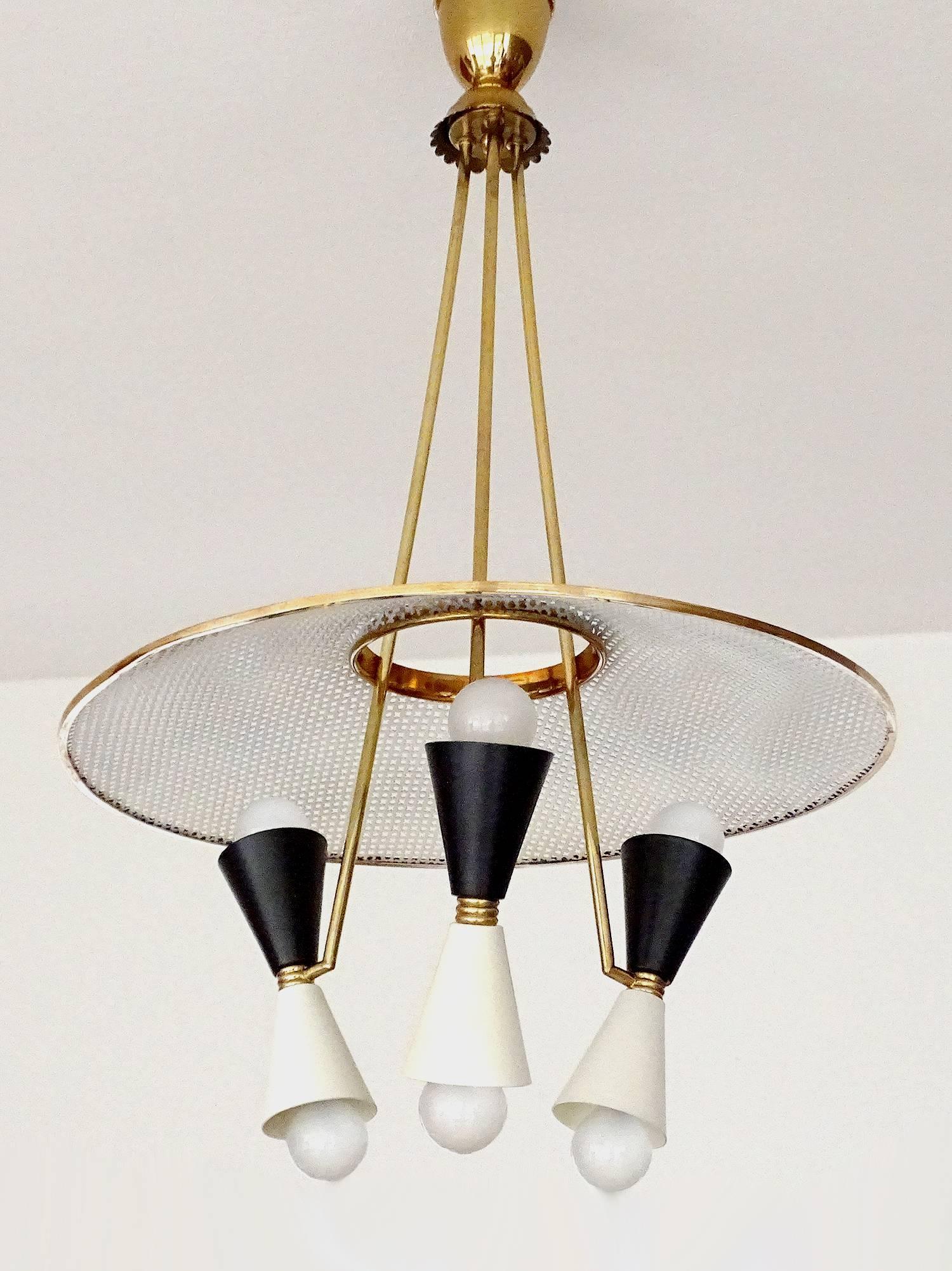  Large Stilnovo Style Chandelier with Diabolo Shades 2