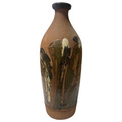 Grande vaso a bottiglia in gres della metà del secolo scorso nello stile di Peter Voulkos