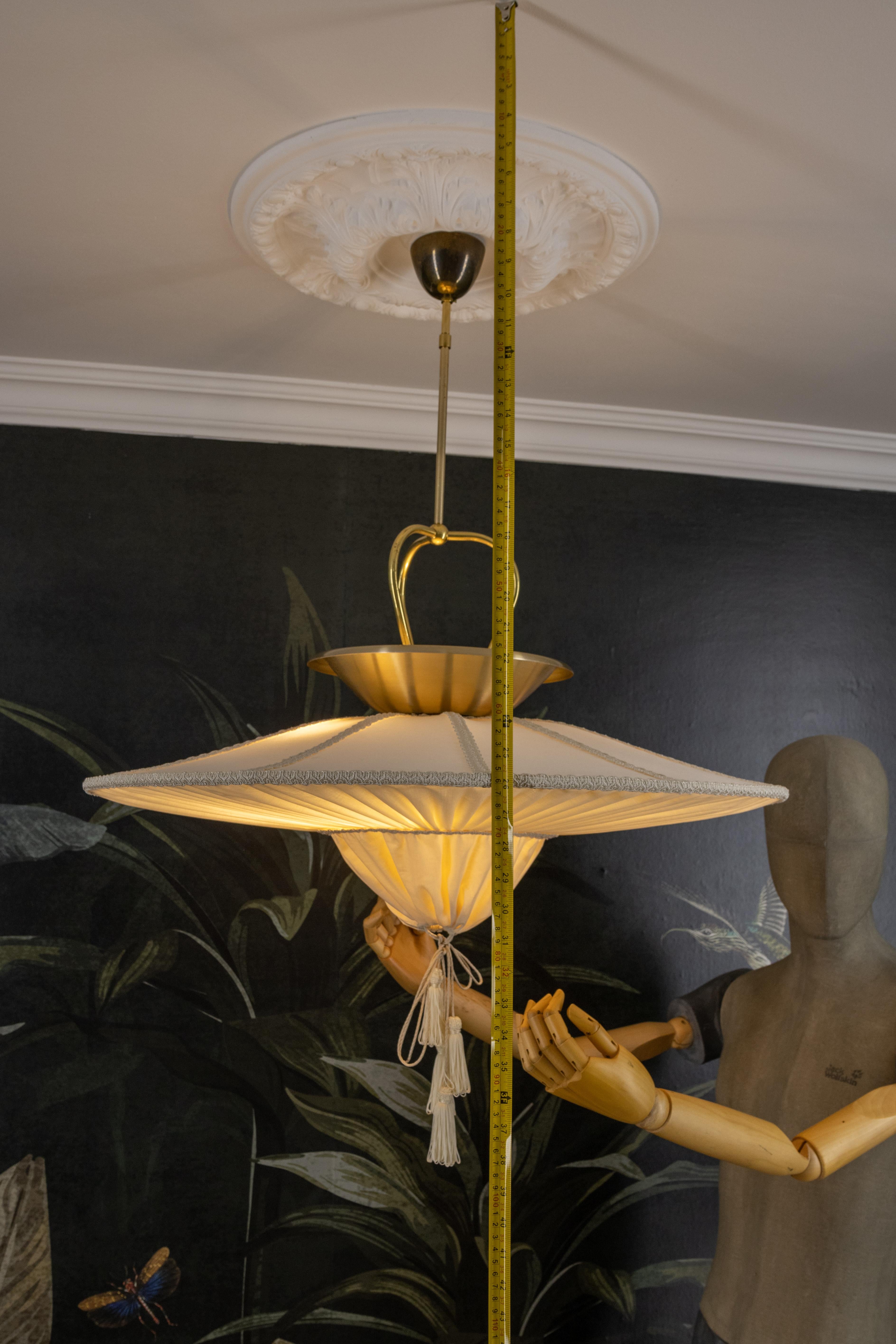 Large Mid-Century Modern Style Ufo Shaped Beige Fabric Pendant Light, 1970s 9