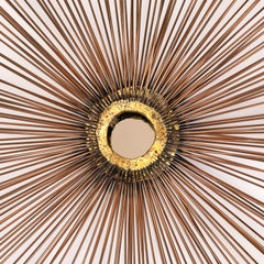 Large Mid-Century Modern Sunburst Wall Mirror