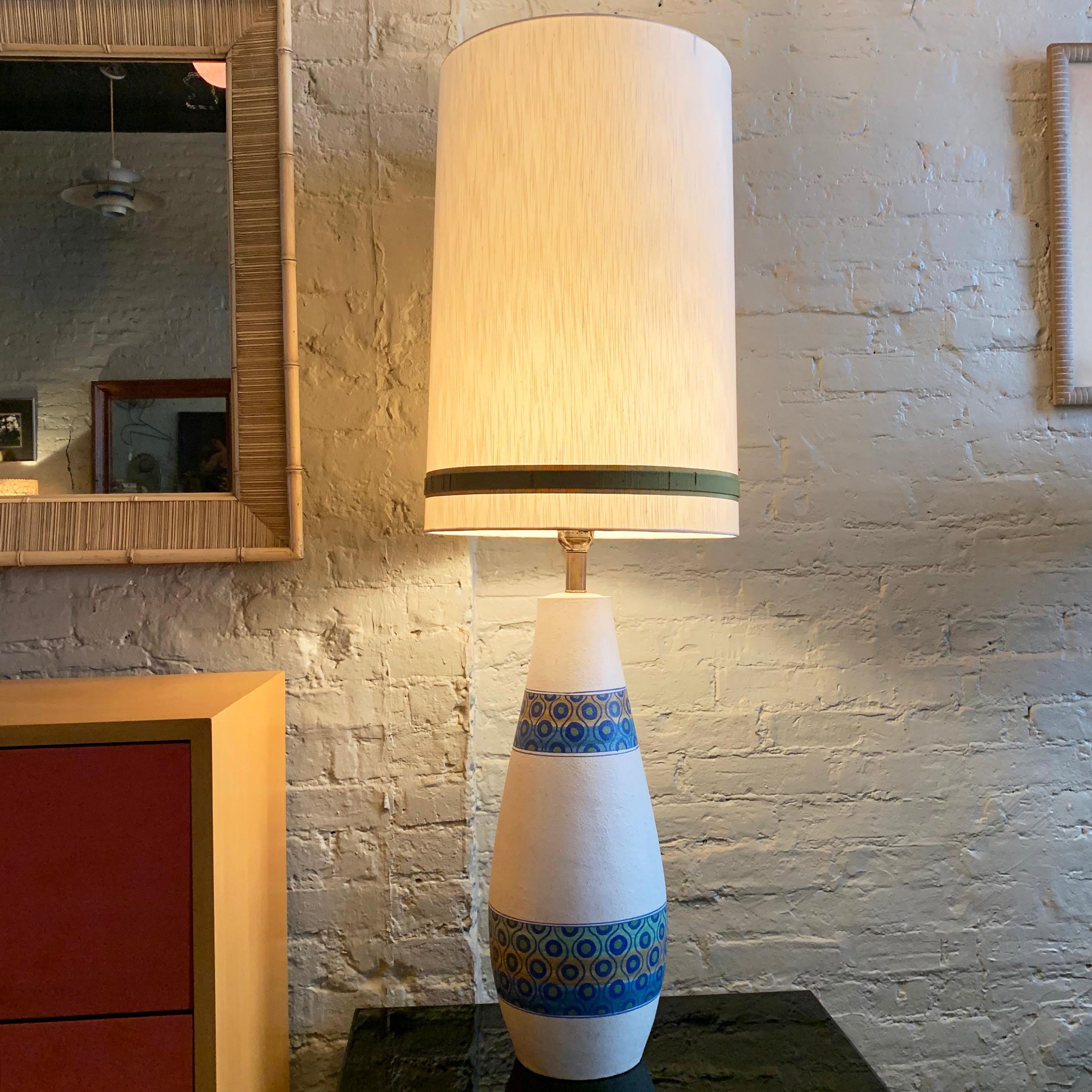 Laiton Grande lampe de table moderne du milieu du siècle dernier par Aldo Londi pour Bitossi en vente