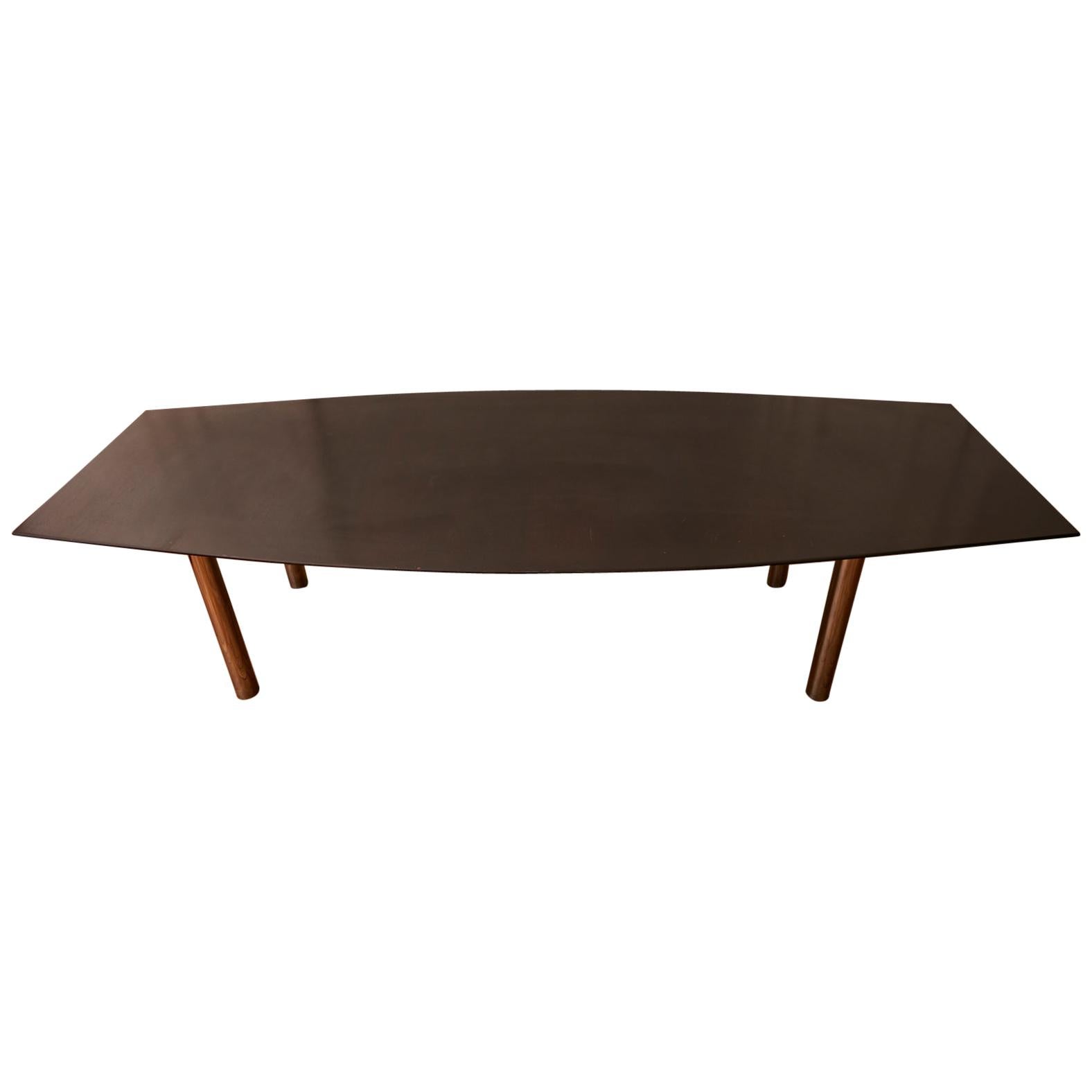 Large Mid-Century Modern Table with Boat Shaped Top by Florence Knoll