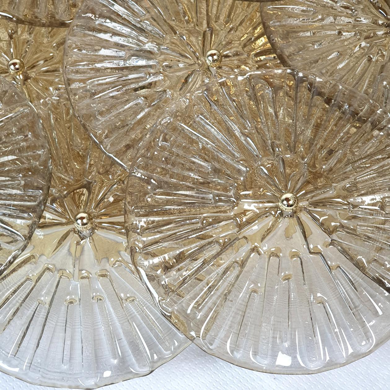 Large Tan Disc Murano glass flush mount Vistosi style 4