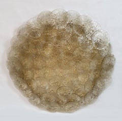 Large Tan Disc Murano glass flush mount Vistosi style