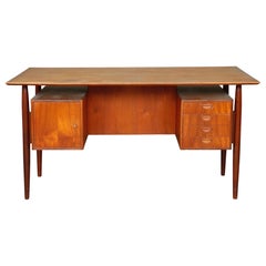 Retro Large Mid-Century Modern Teak Desk