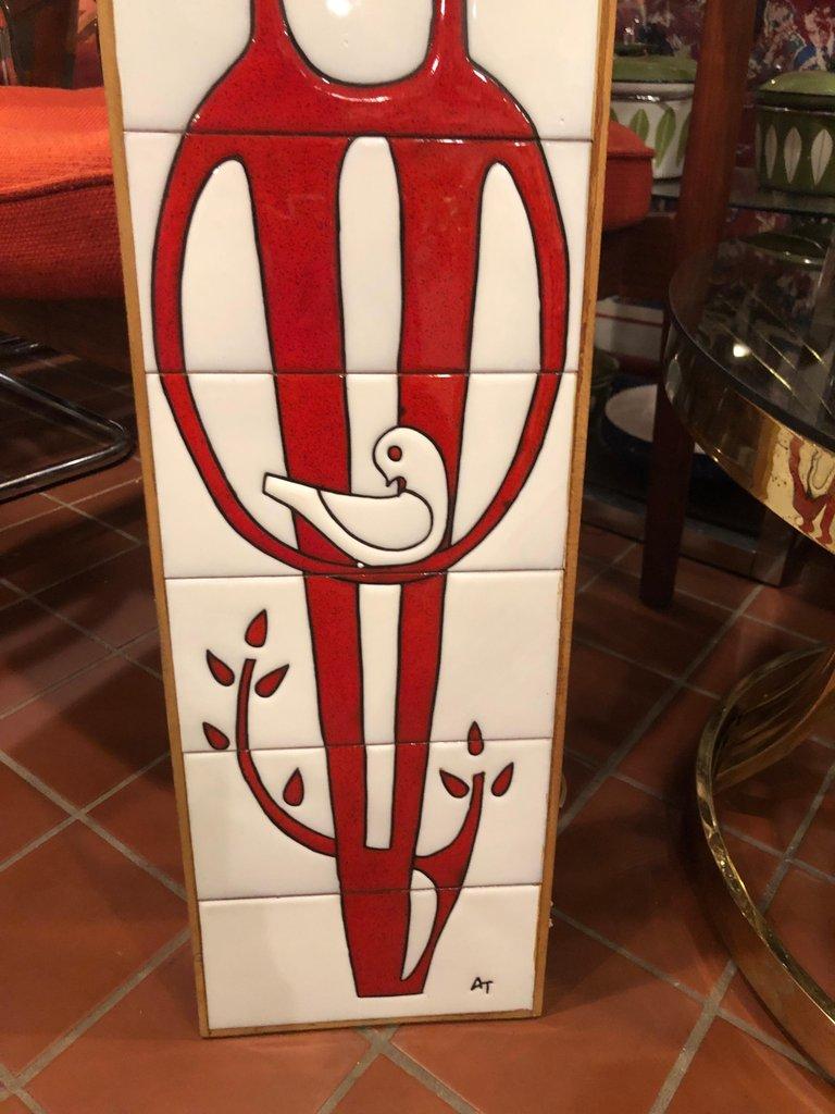 Large Mid-Century Modern Tile Art In Excellent Condition In Redding, CT