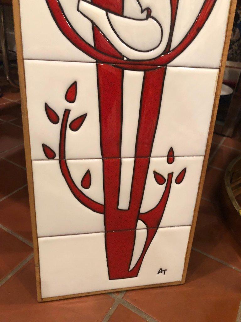 Mid-20th Century Large Mid-Century Modern Tile Art