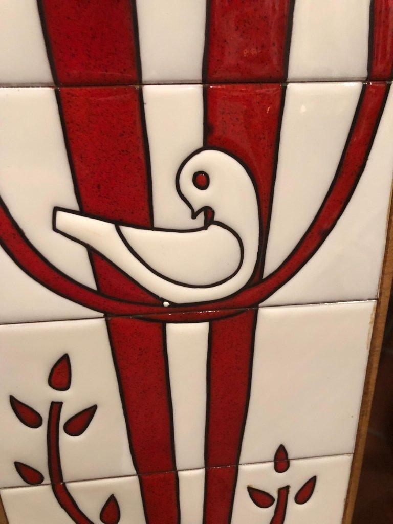 Ceramic Large Mid-Century Modern Tile Art