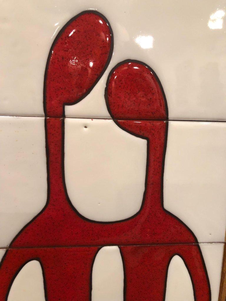 Italian Large Mid-Century Modern Tile Art