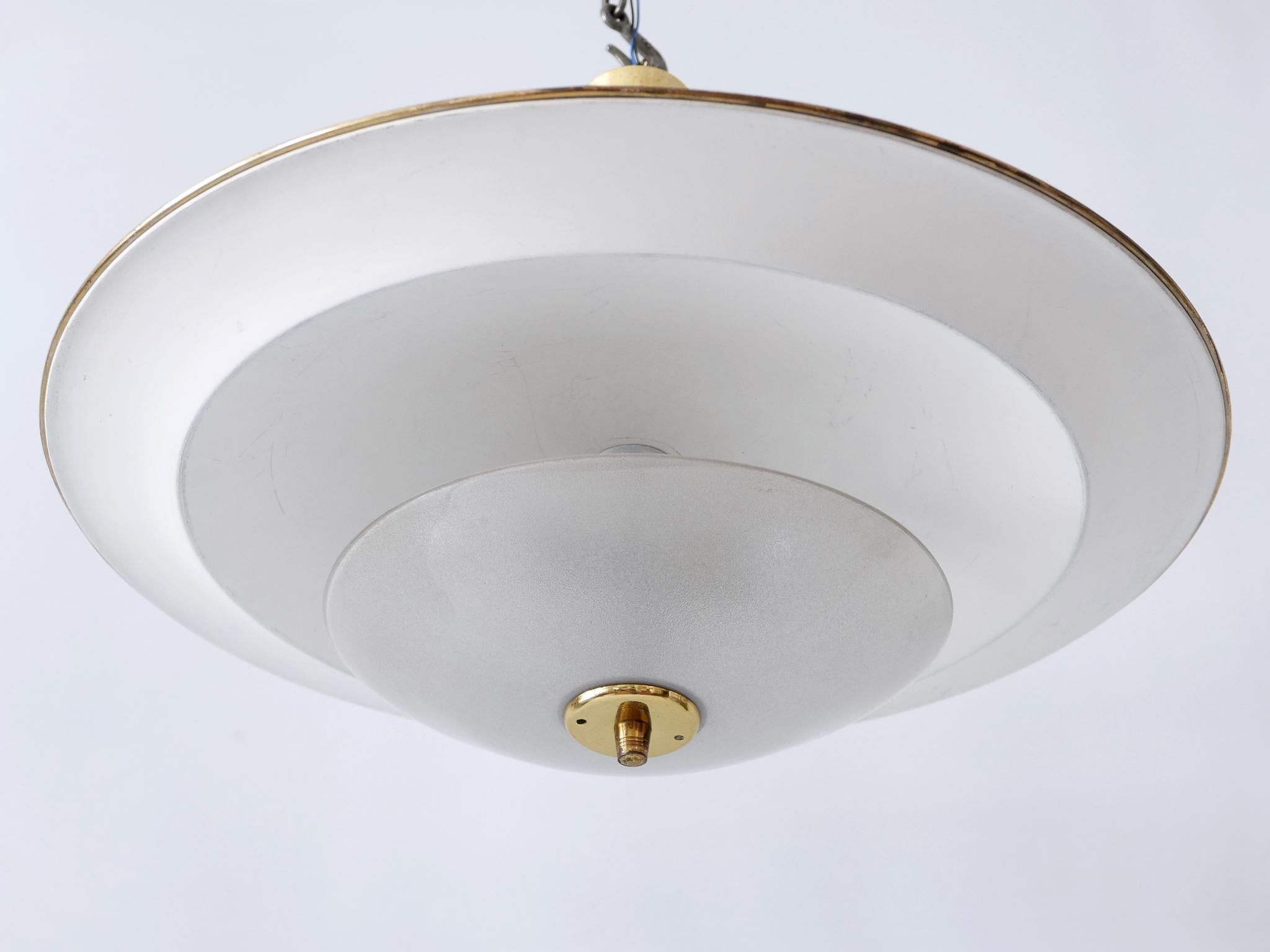 Large Mid-Century Modern 'Ufo' Ceiling Light or Pendant Lamp Germany 1950s № 1 For Sale 9