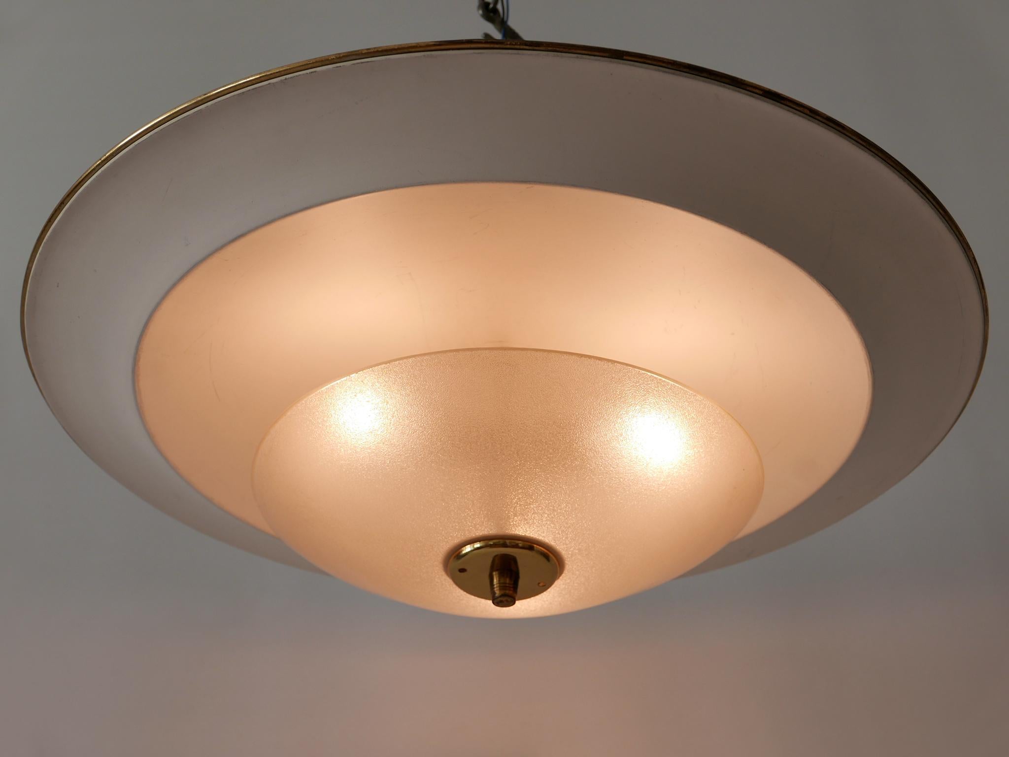 Large Mid-Century Modern 'Ufo' Ceiling Light or Pendant Lamp Germany 1950s № 1 For Sale 10