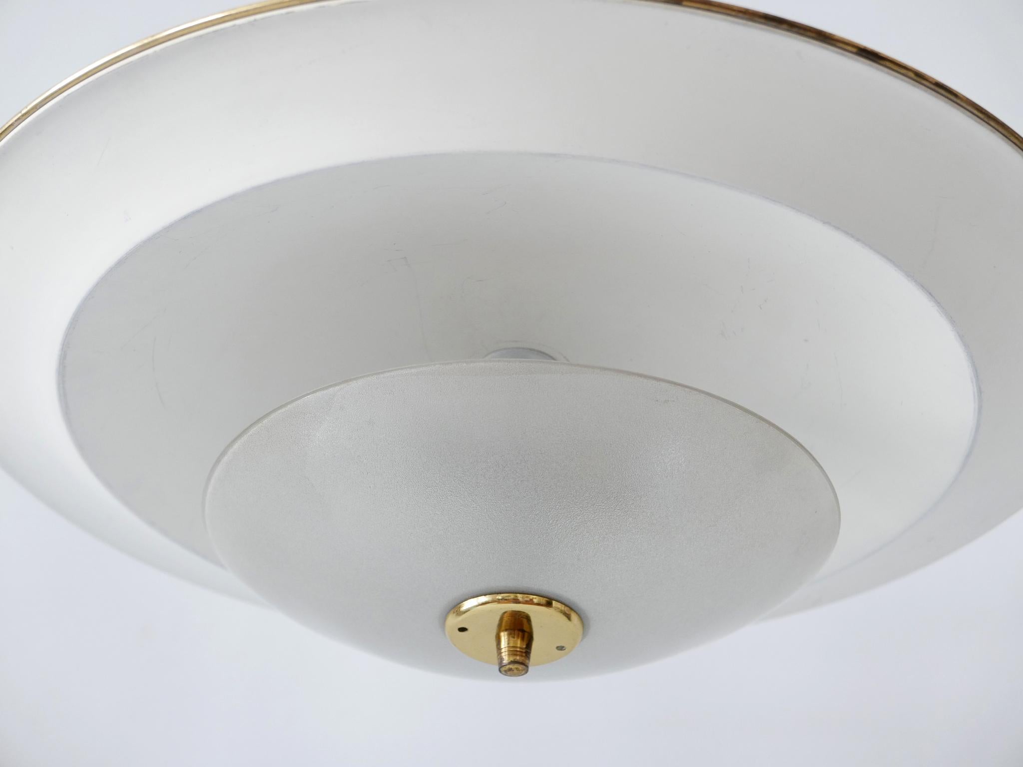 Large Mid-Century Modern 'Ufo' Ceiling Light or Pendant Lamp Germany 1950s № 1 For Sale 12