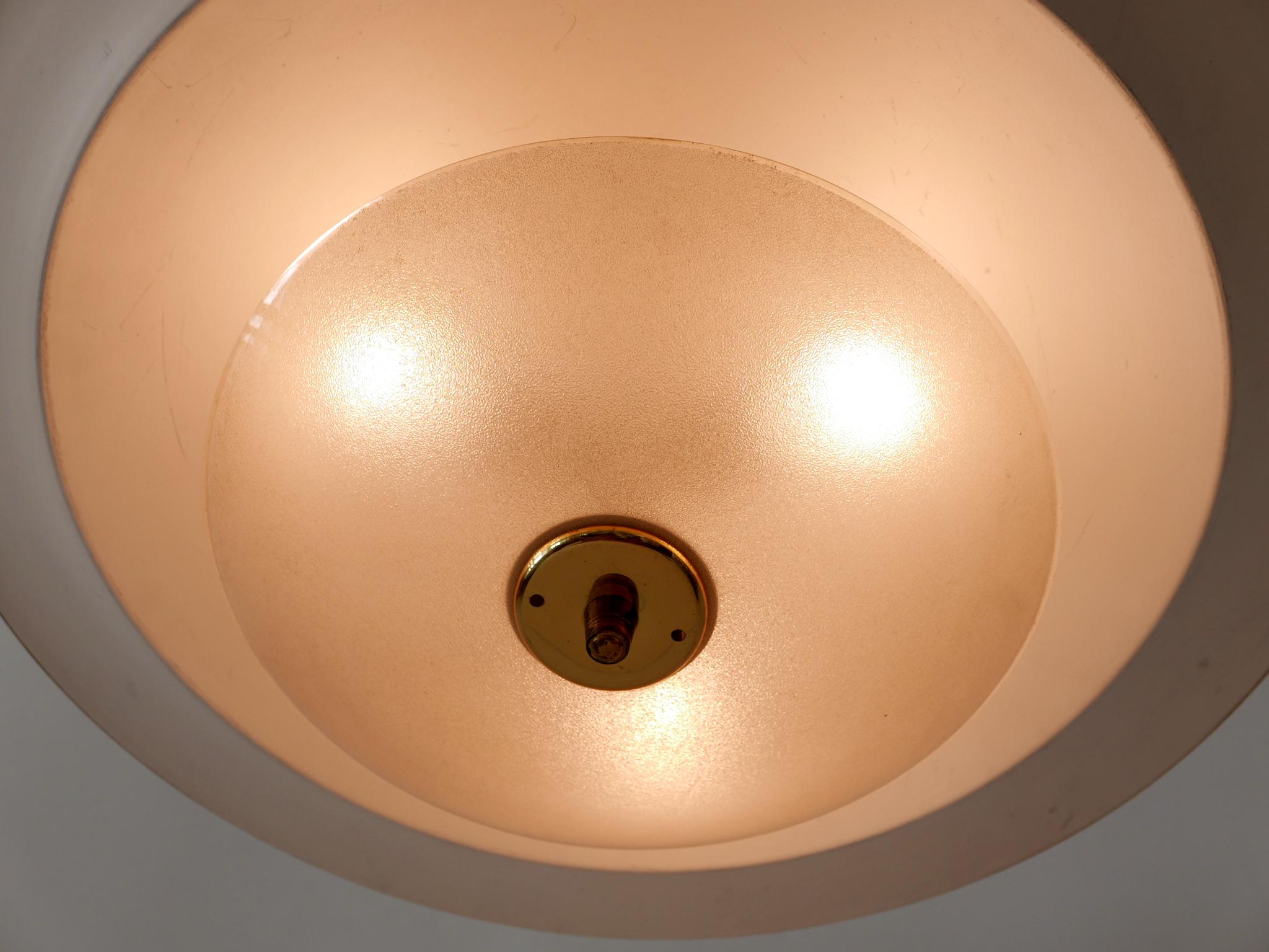 Large Mid-Century Modern 'Ufo' Ceiling Light or Pendant Lamp Germany 1950s № 1 For Sale 14