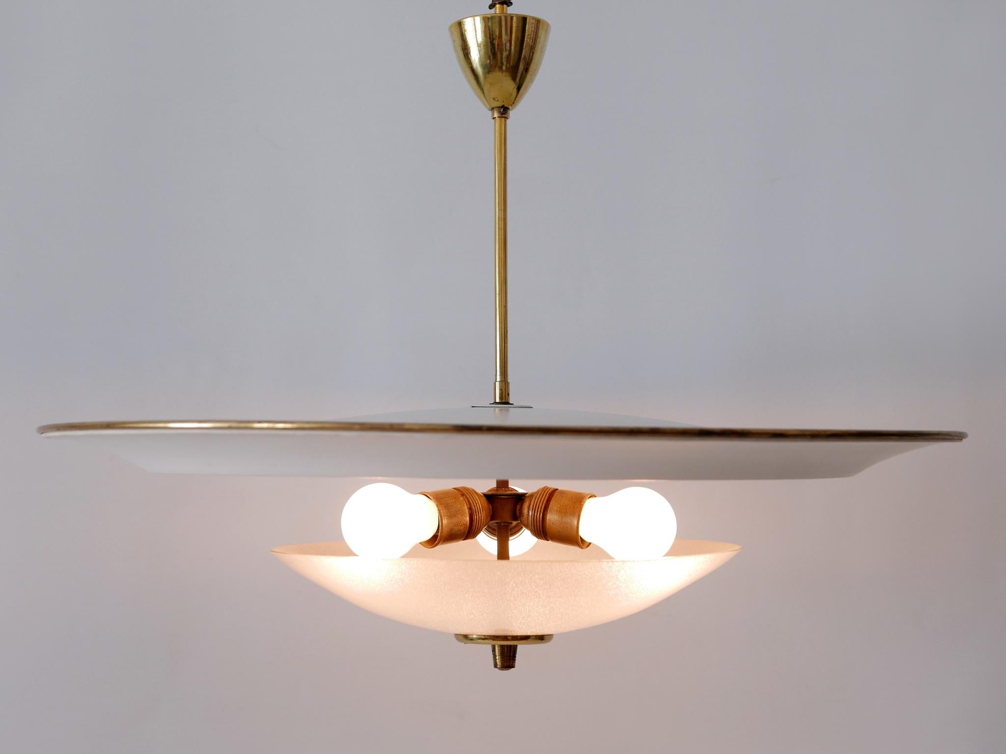 Large Mid-Century Modern 'Ufo' Ceiling Light or Pendant Lamp Germany 1950s № 1 For Sale 1