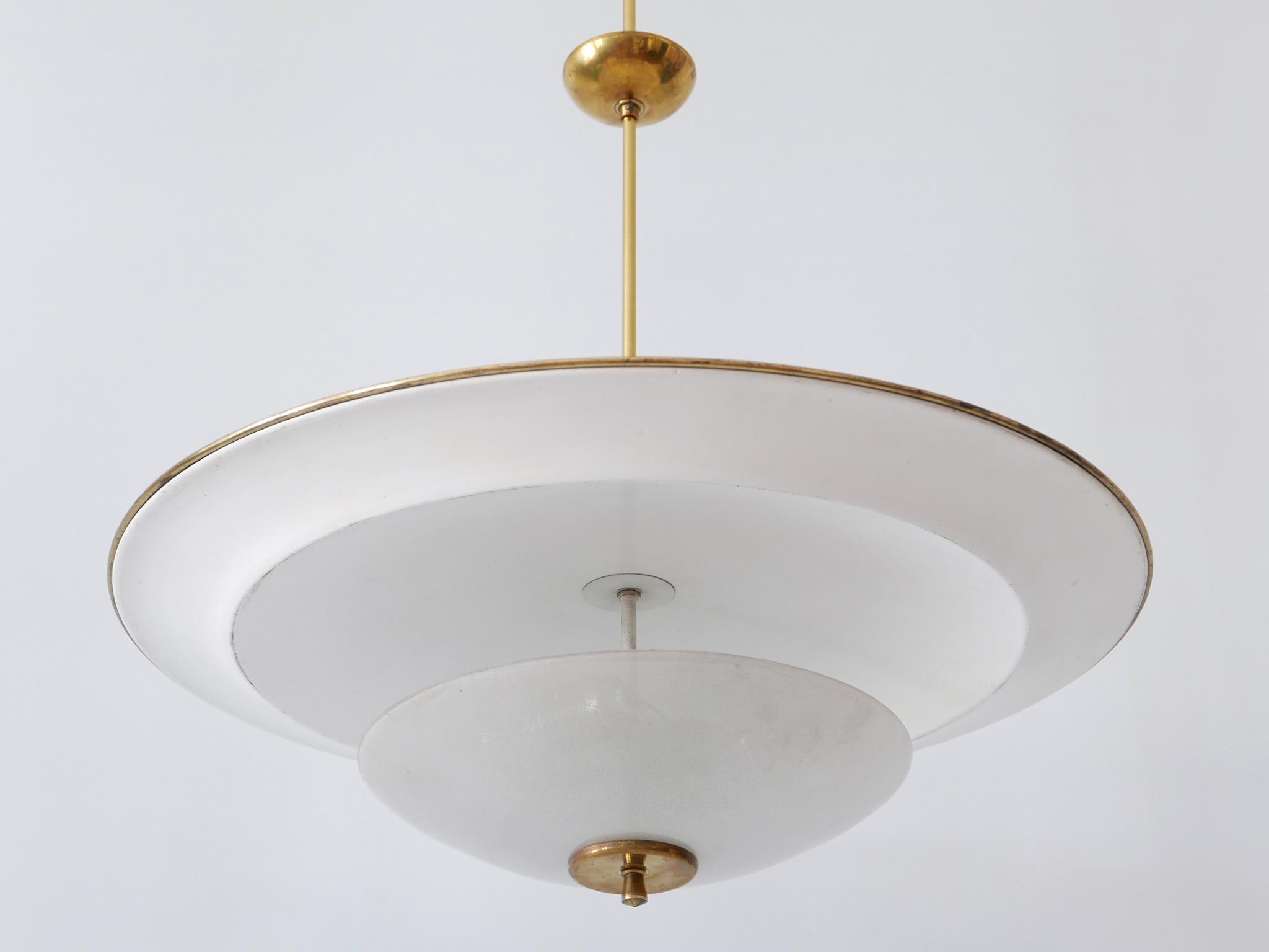 Large Mid-Century Modern 'Ufo' Ceiling Light or Pendant Lamp Germany 1950s № 2 For Sale 8