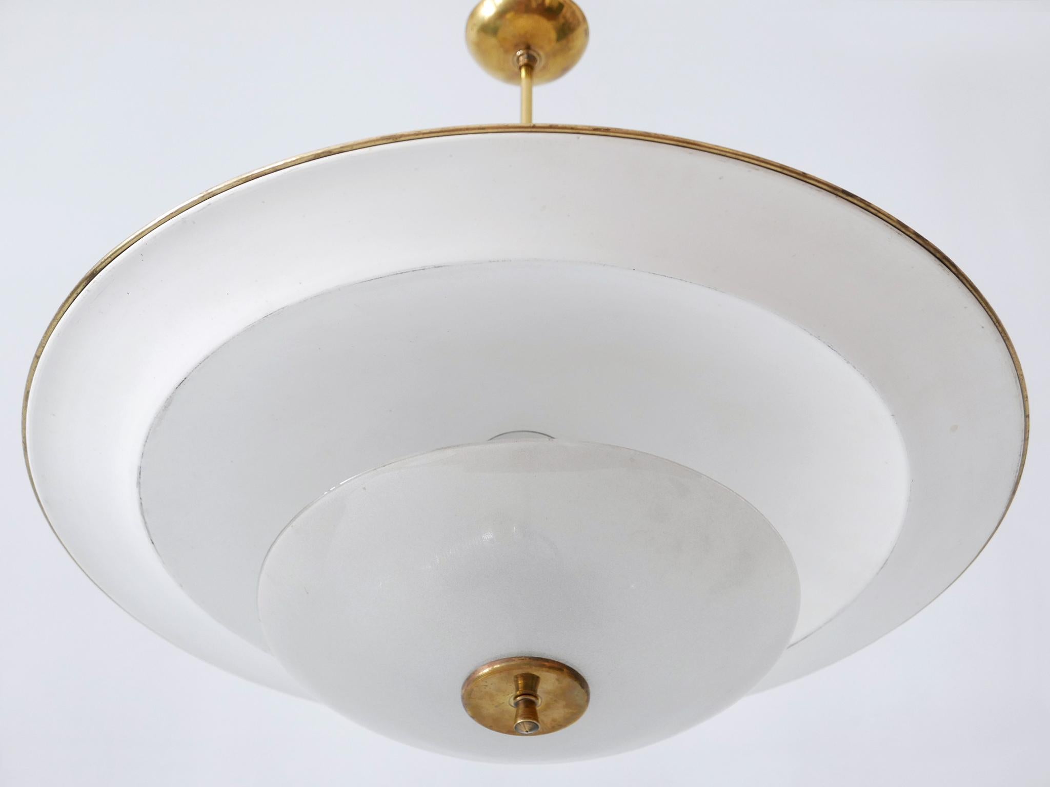 Large Mid-Century Modern 'Ufo' Ceiling Light or Pendant Lamp Germany 1950s № 2 For Sale 10