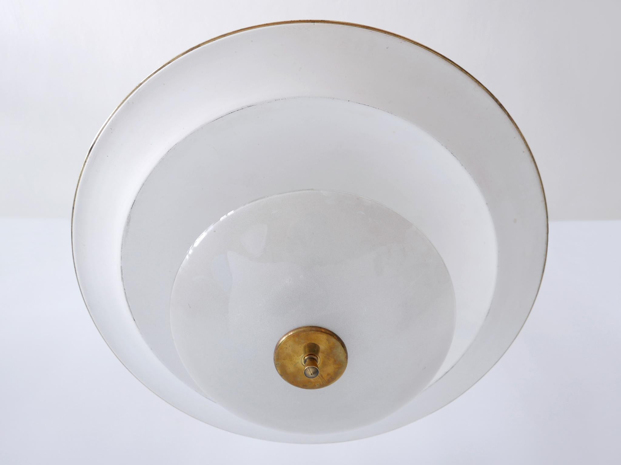 Large Mid-Century Modern 'Ufo' Ceiling Light or Pendant Lamp Germany 1950s № 2 For Sale 11