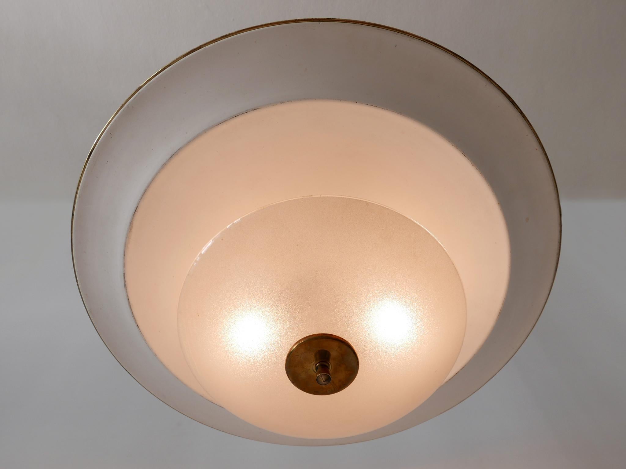 Large Mid-Century Modern 'Ufo' Ceiling Light or Pendant Lamp Germany 1950s № 2 For Sale 12