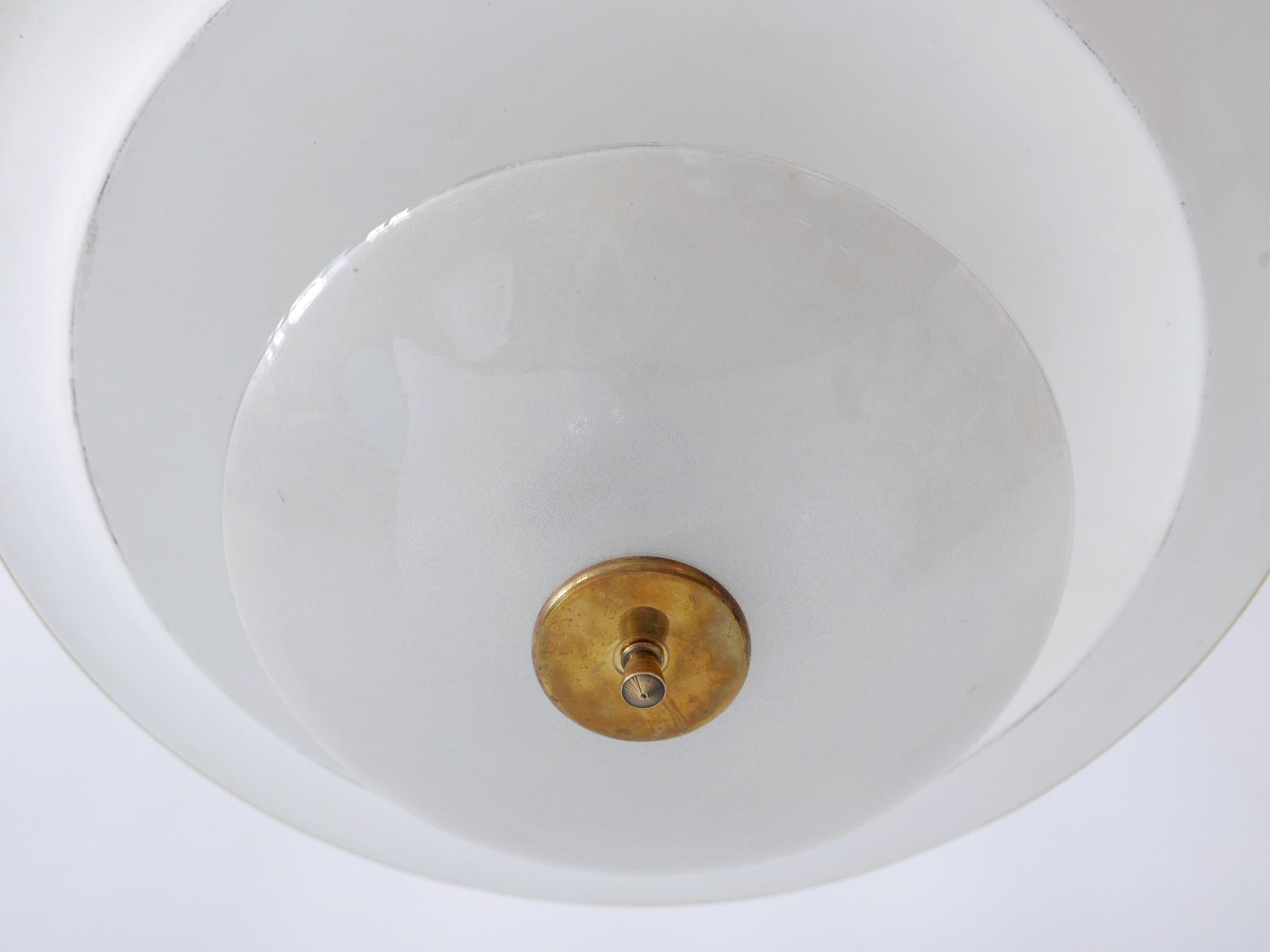 Large Mid-Century Modern 'Ufo' Ceiling Light or Pendant Lamp Germany 1950s № 2 For Sale 13