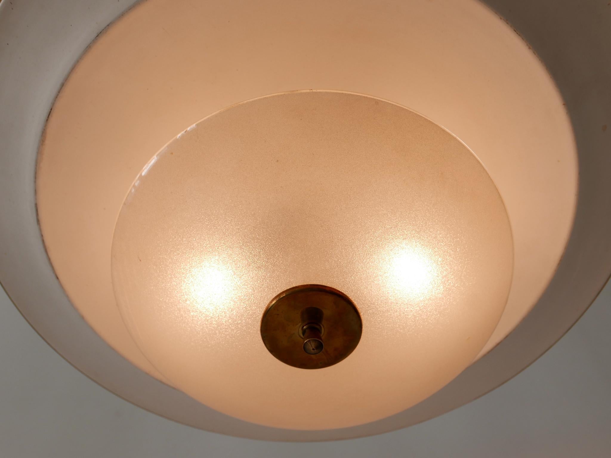 Large Mid-Century Modern 'Ufo' Ceiling Light or Pendant Lamp Germany 1950s № 2 For Sale 14