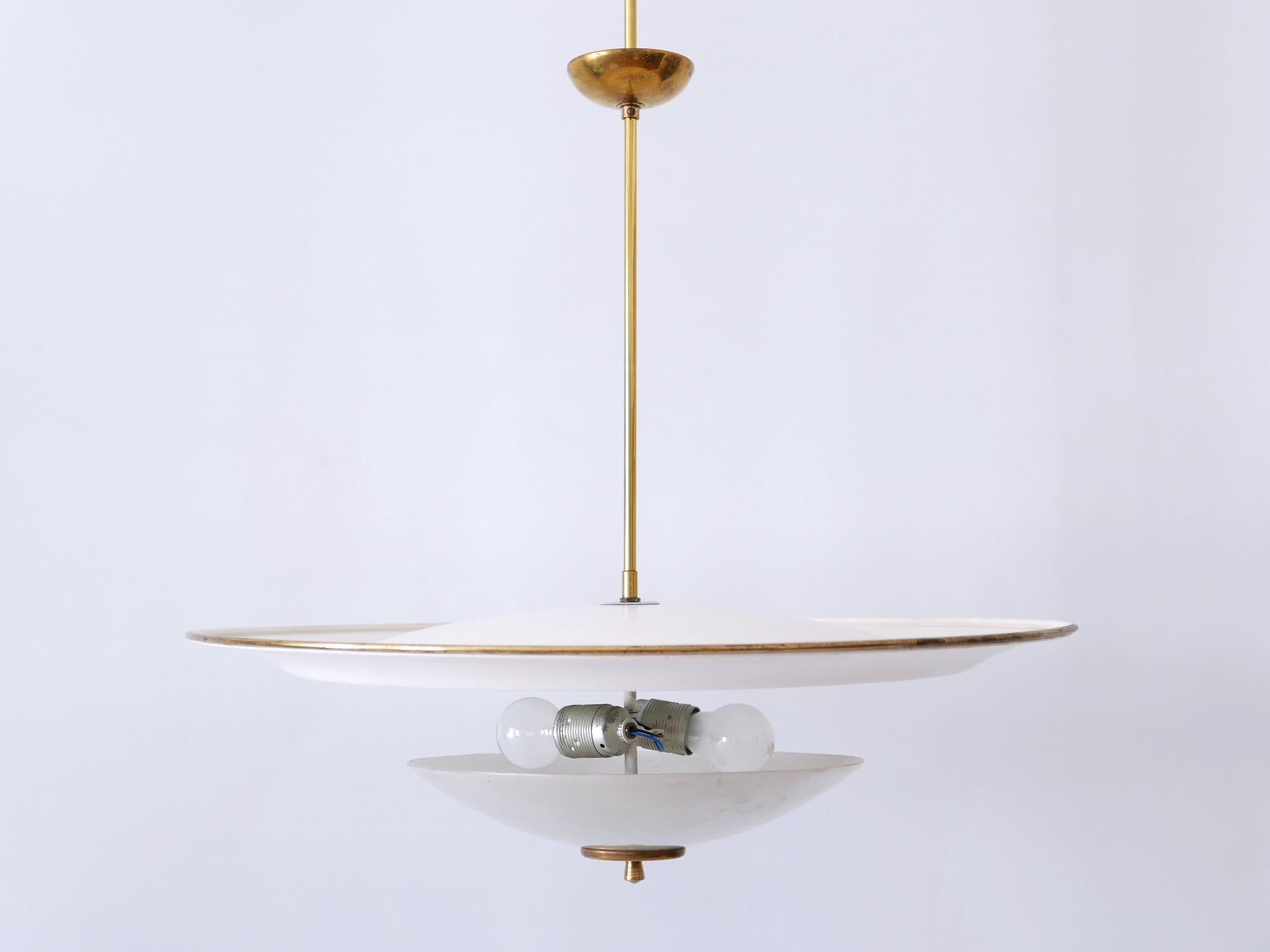 Large Mid-Century Modern 'Ufo' Ceiling Light or Pendant Lamp Germany 1950s № 2 For Sale 2