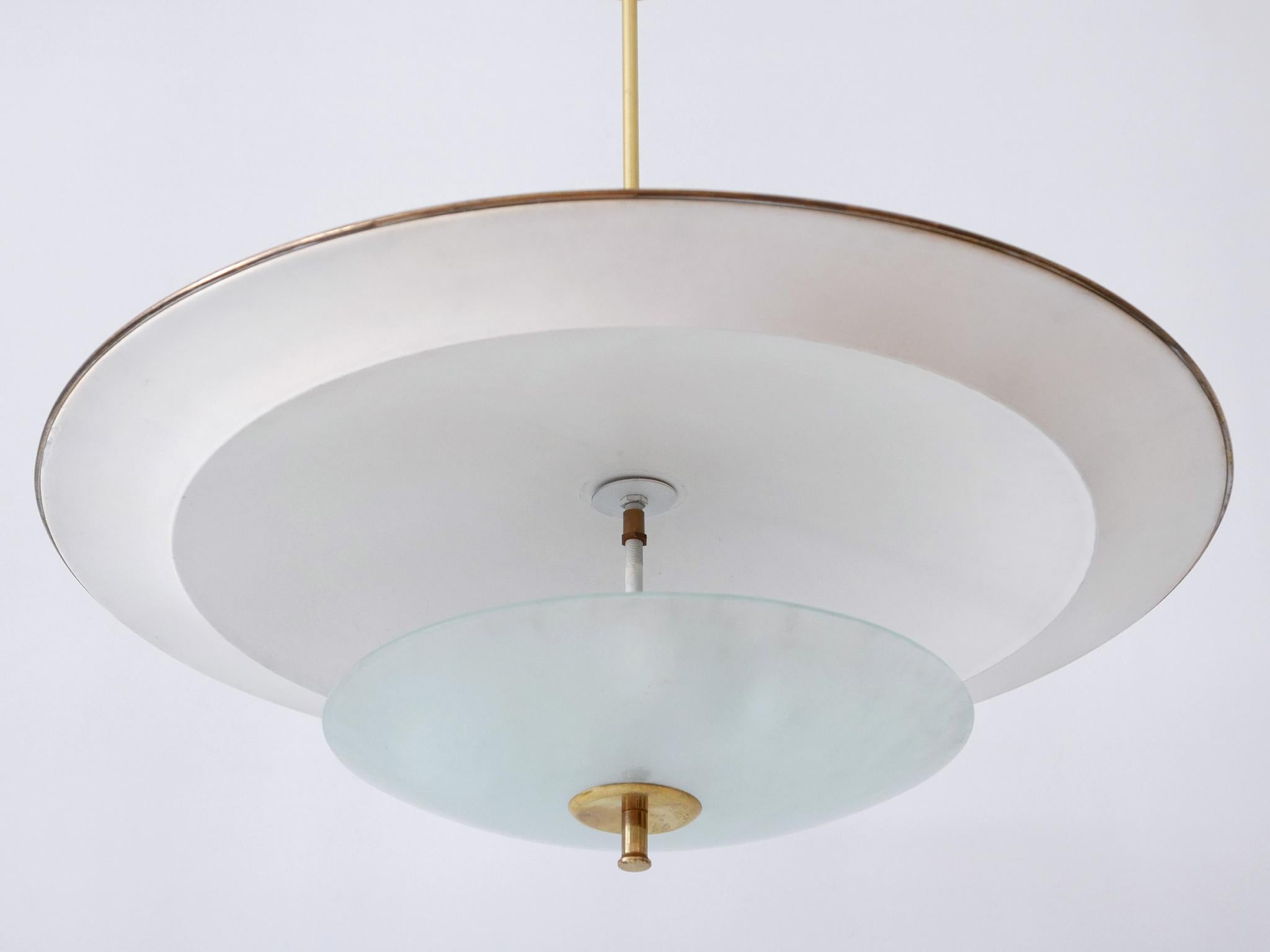 Large Mid-Century Modern 'Ufo' Ceiling Light or Pendant Lamp Germany 1950s № 3 For Sale 9