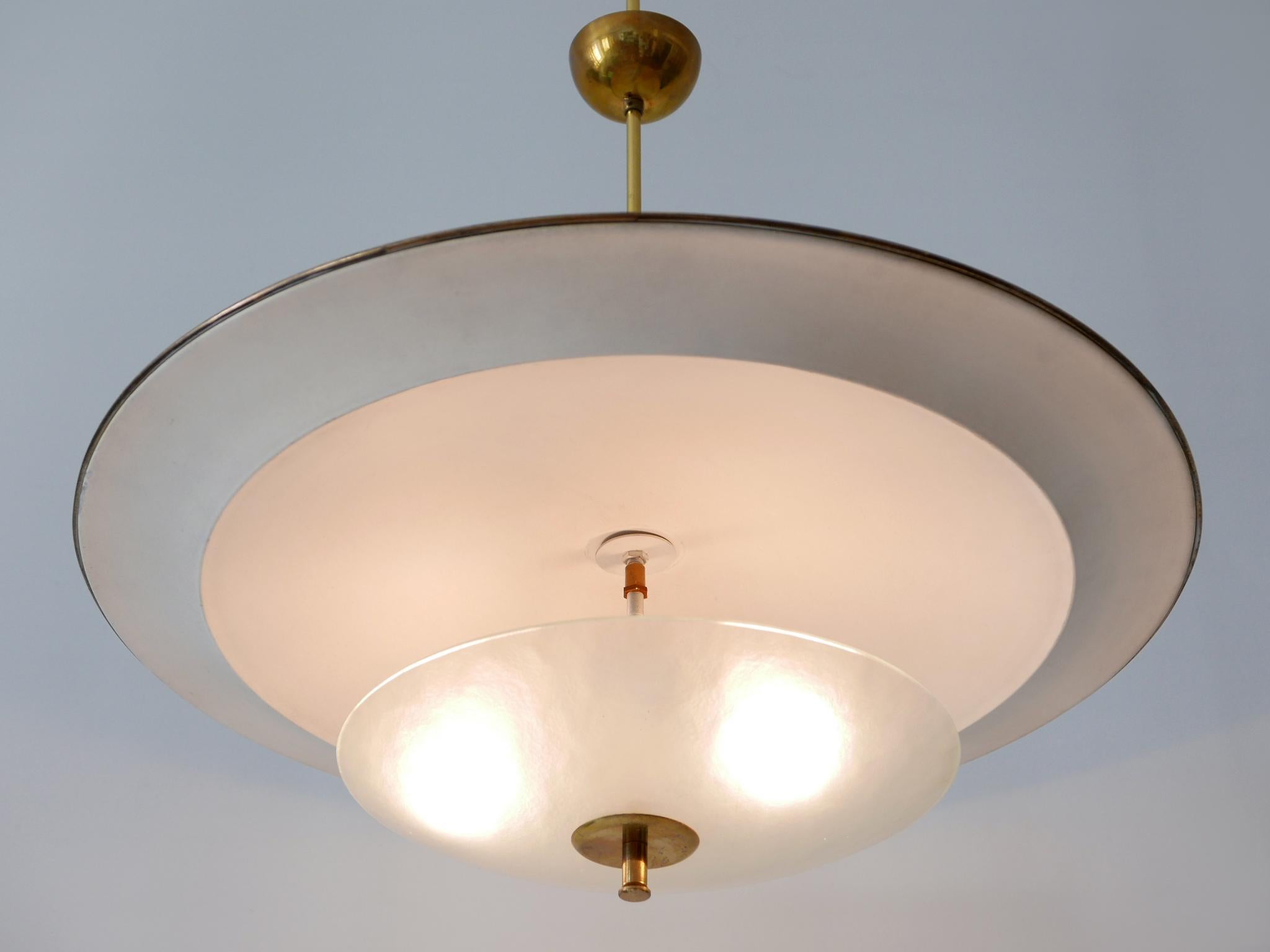 Large Mid-Century Modern 'Ufo' Ceiling Light or Pendant Lamp Germany 1950s № 3 For Sale 10