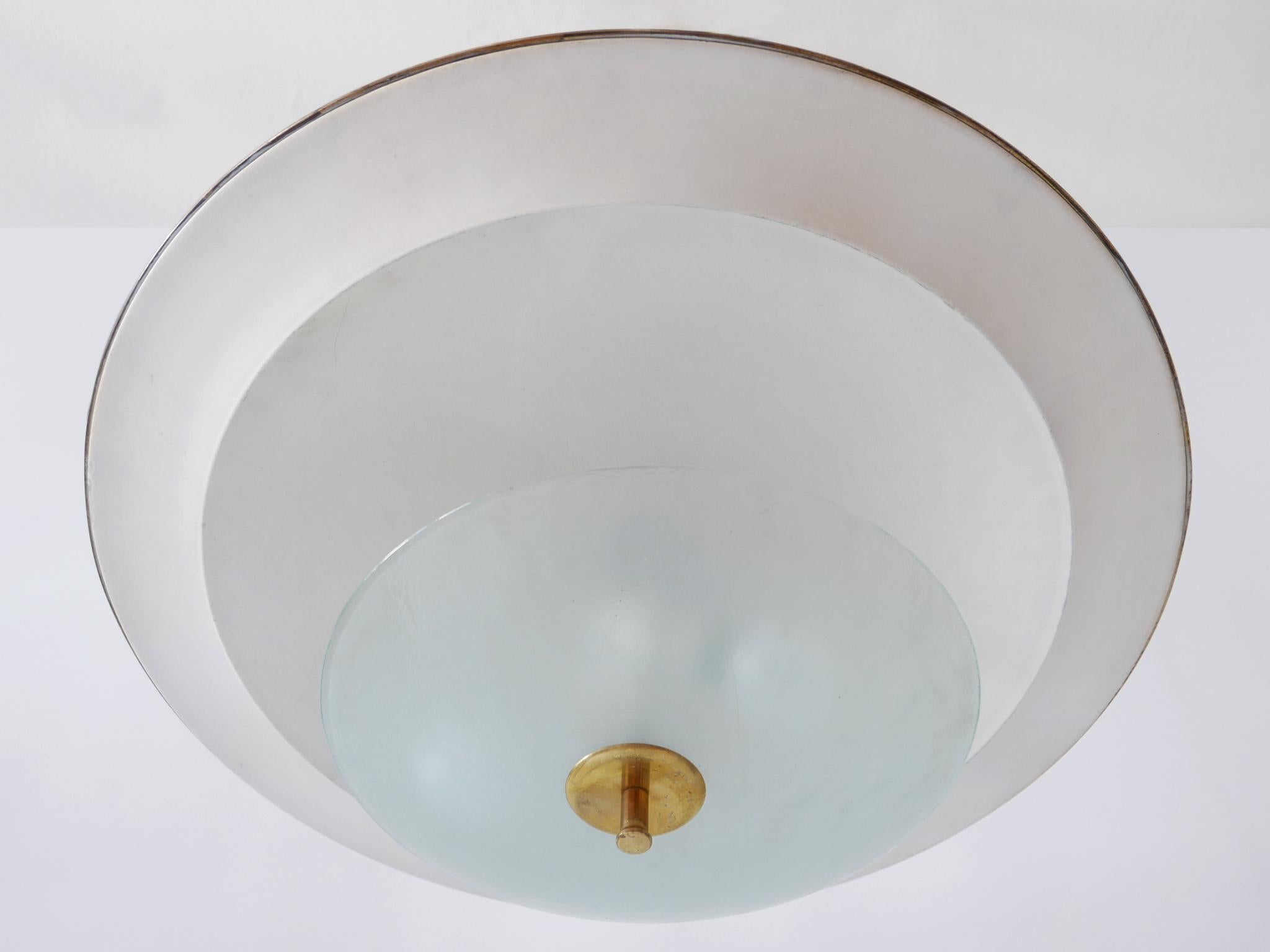 Large Mid-Century Modern 'Ufo' Ceiling Light or Pendant Lamp Germany 1950s № 3 For Sale 11