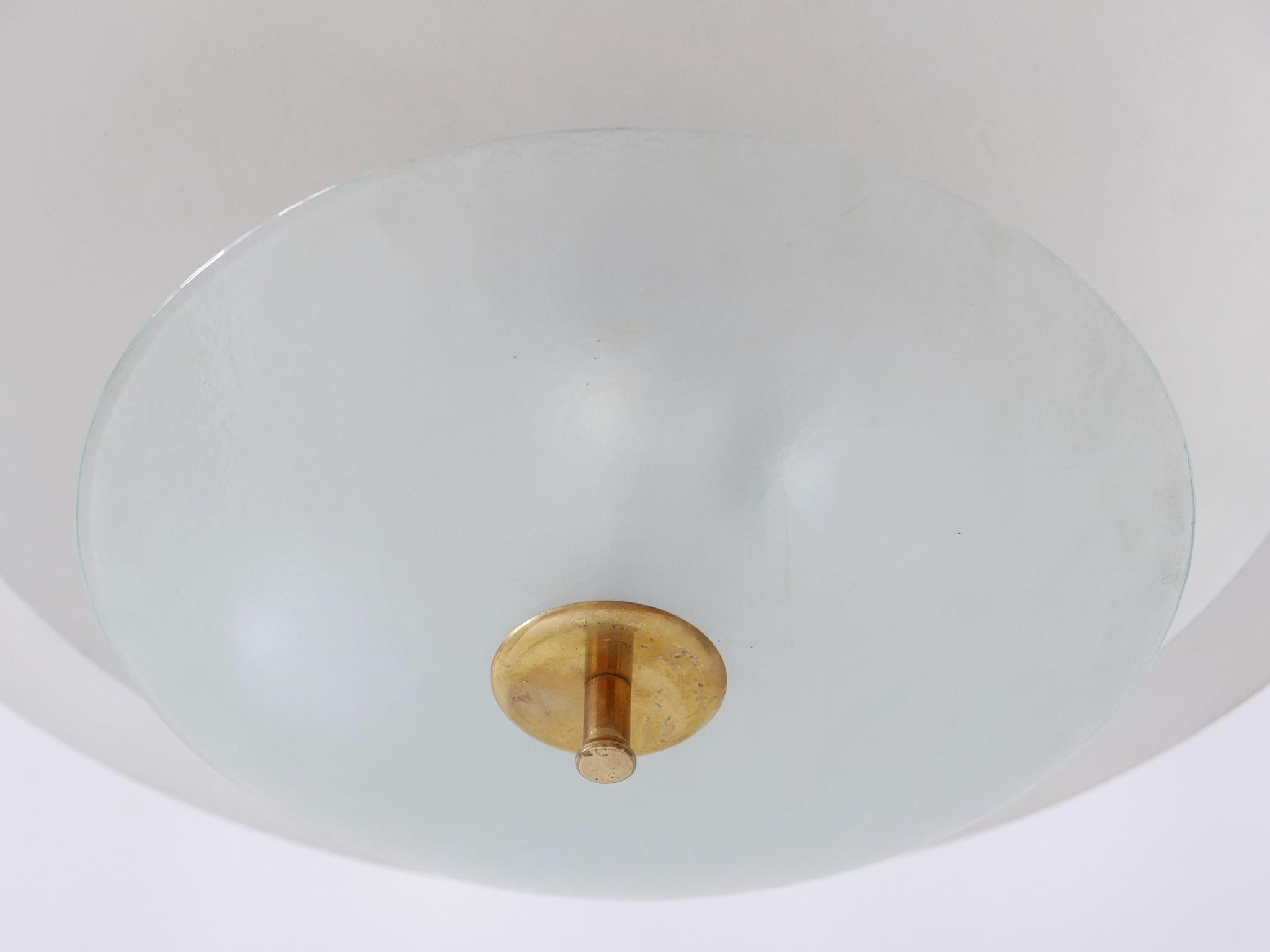 Large Mid-Century Modern 'Ufo' Ceiling Light or Pendant Lamp Germany 1950s № 3 For Sale 13