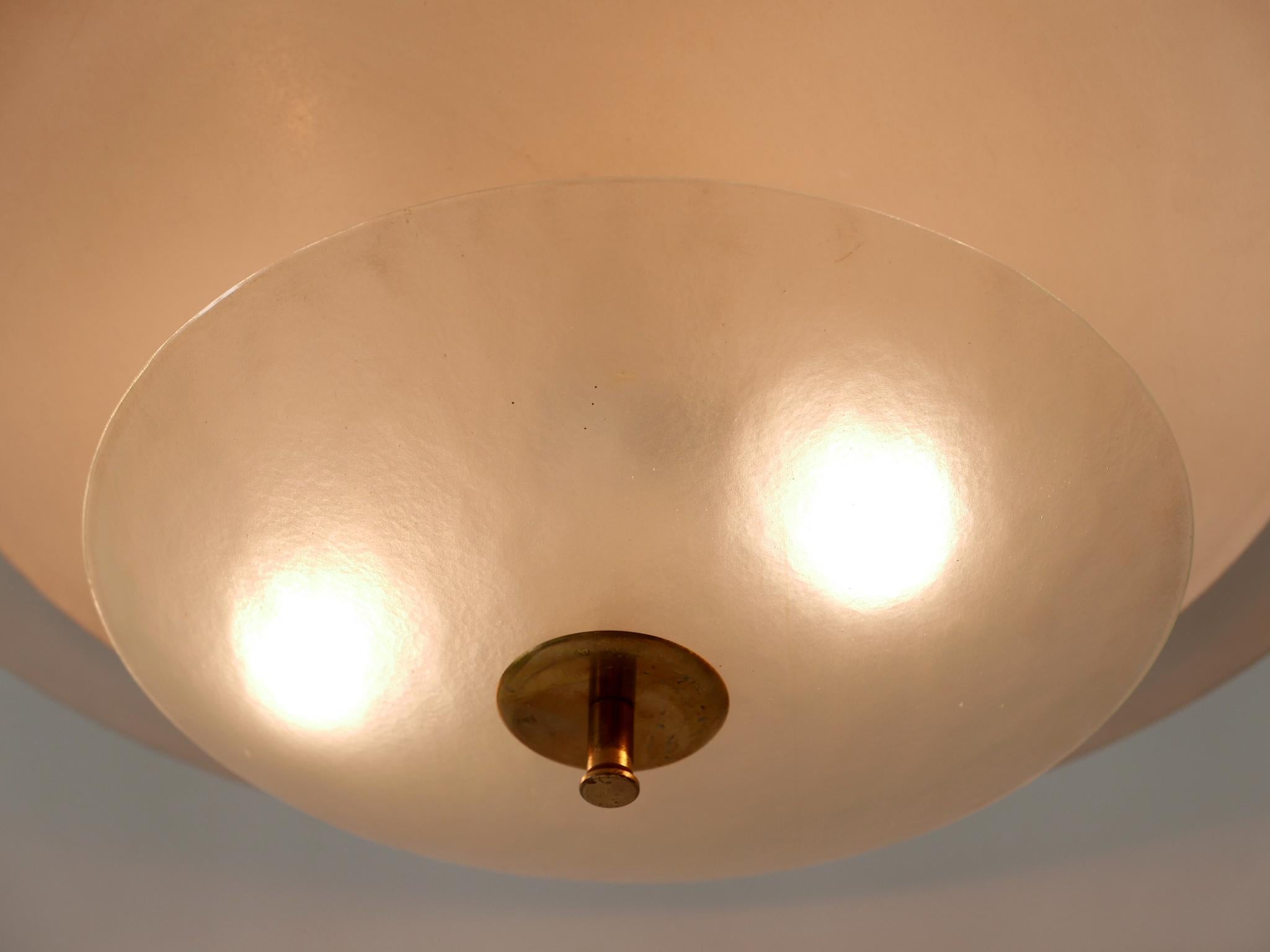 Large Mid-Century Modern 'Ufo' Ceiling Light or Pendant Lamp Germany 1950s № 3 For Sale 14