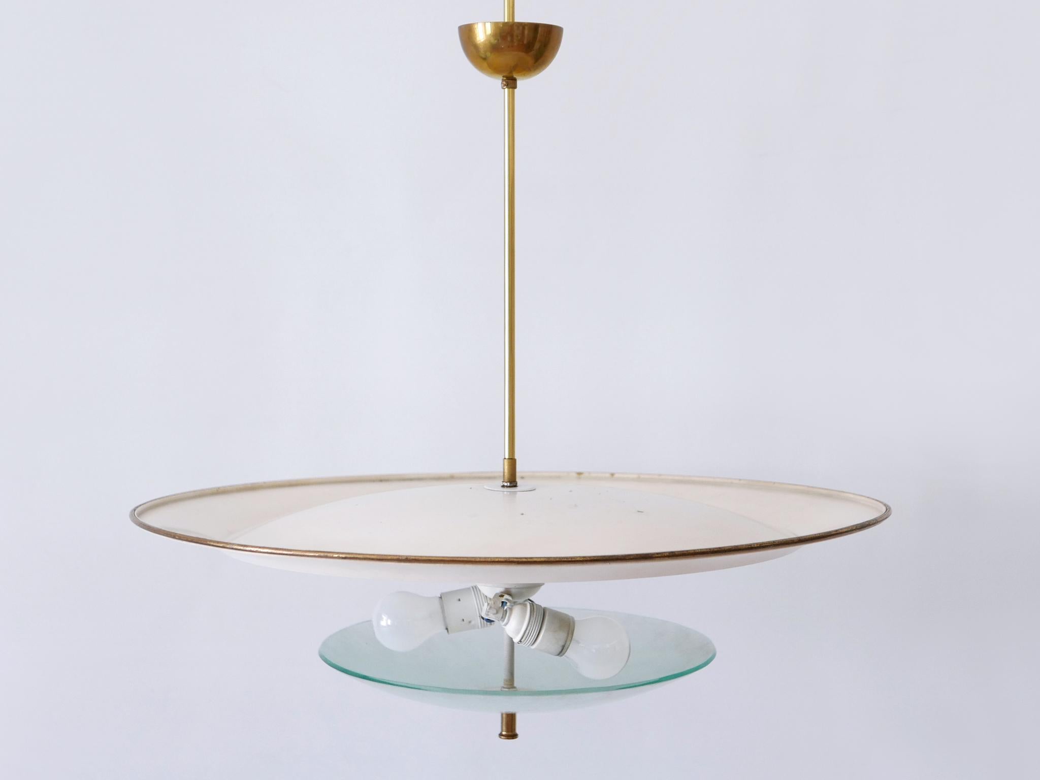 Large Mid-Century Modern 'Ufo' Ceiling Light or Pendant Lamp Germany 1950s № 3 In Good Condition For Sale In Munich, DE