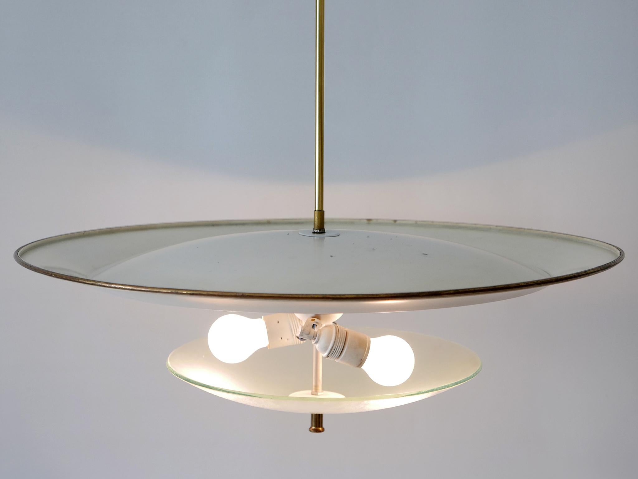 Aluminum Large Mid-Century Modern 'Ufo' Ceiling Light or Pendant Lamp Germany 1950s № 3 For Sale