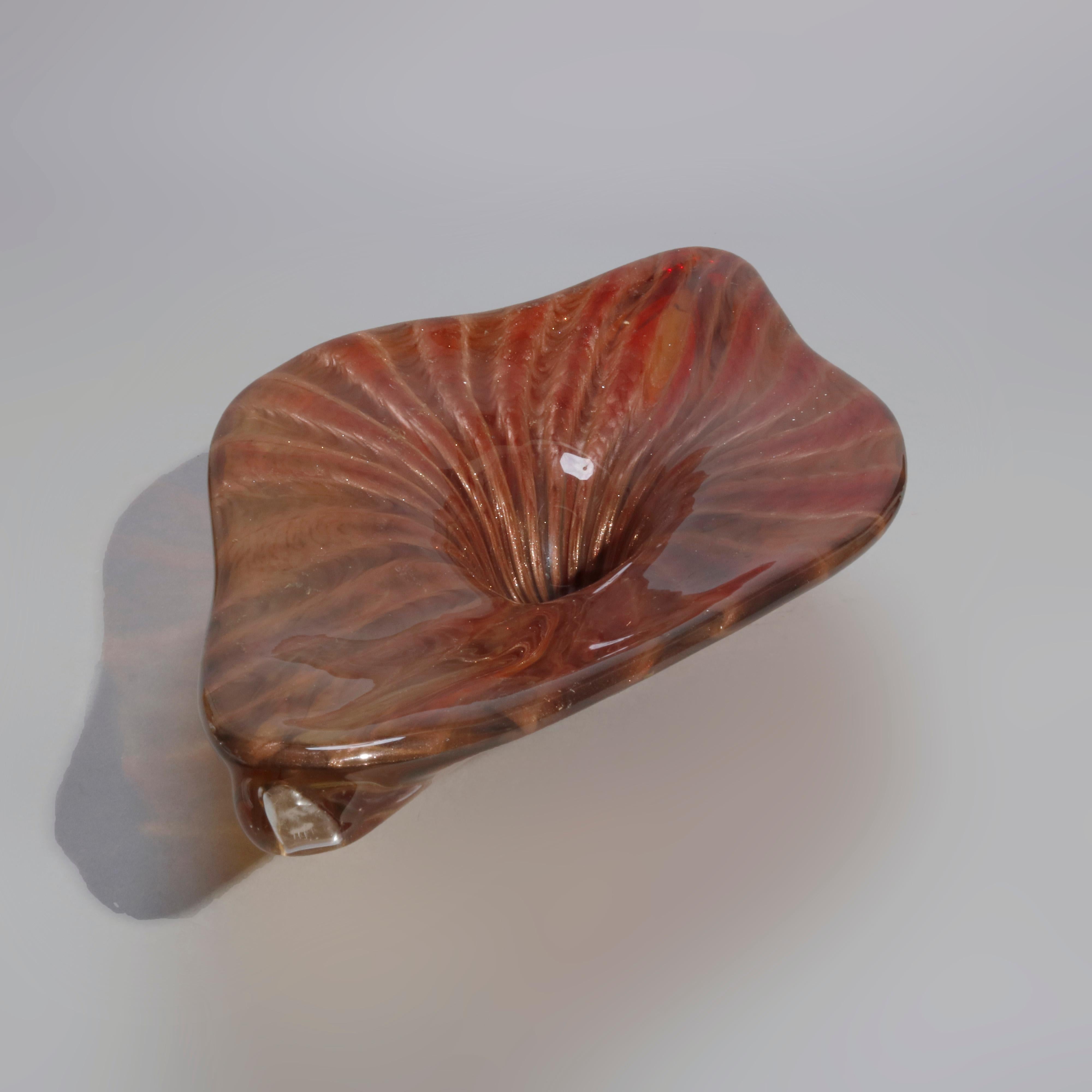 Large Mid-Century Modern Venetian Murano Art Glass Eye Form Center Bowl In Good Condition In Big Flats, NY